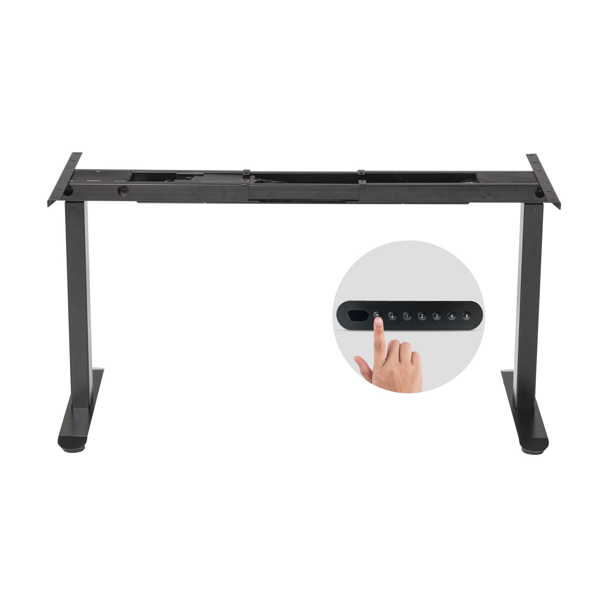 Electric Stand Up Desk Frame - Dual Motor Adjustable Height Standing Desk Base with Thick Legs, Black (680 Frame Only) - Perfect for Home Office & Workspace Ergonomics