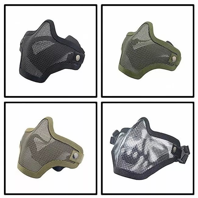 Skirmish Equipment Strike Steel Half Face Tactical Mask - Military, Airsoft & Paintball Protective Gear for Outdoor Sports & Tactical Training