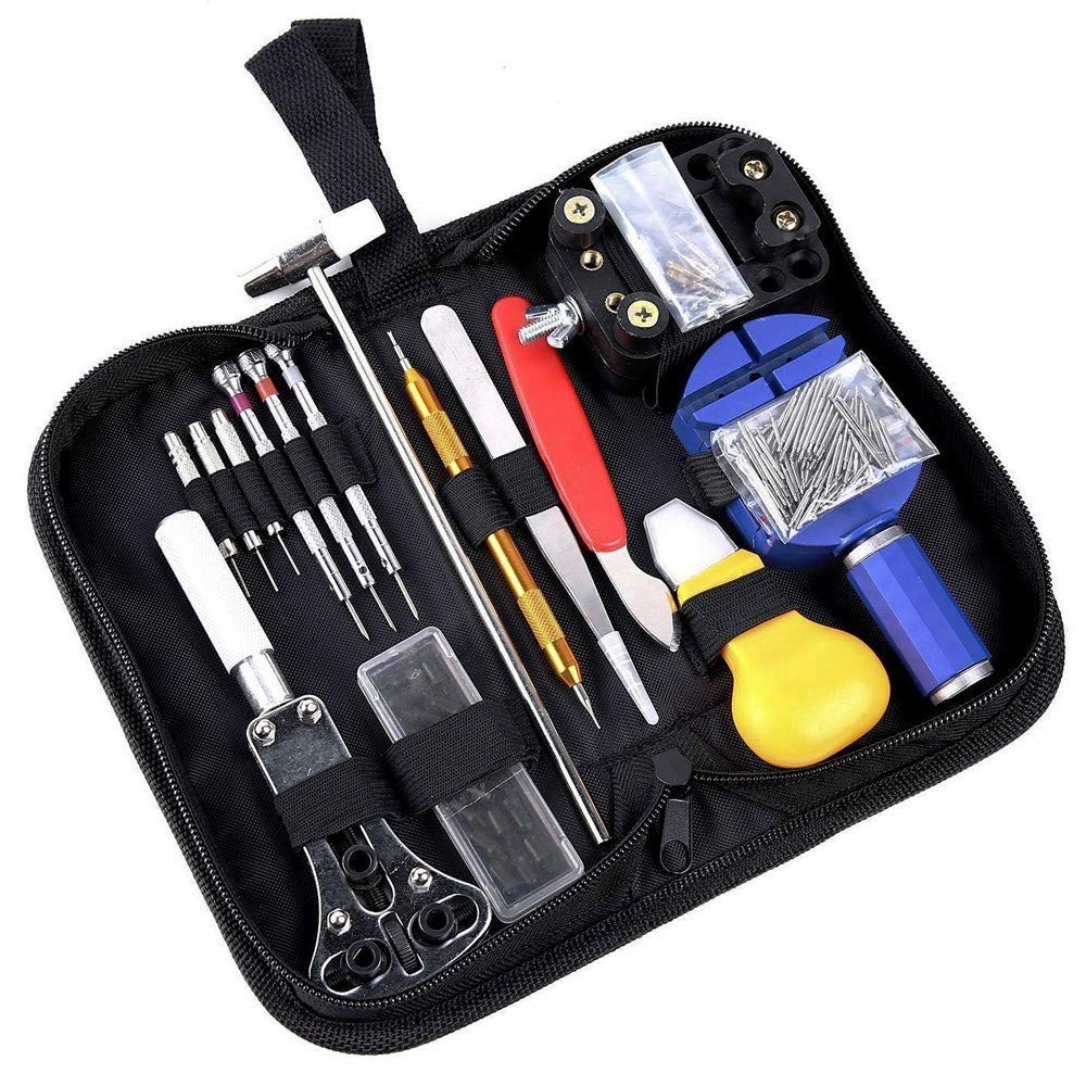 DOUP 147 PCS Watch Repair Kit - Professional Spring Bar Tool Set with Watch Band Link Pin Remover & Carrying Case - Fix Common Watch Problems for Home & Jewelry Store Use