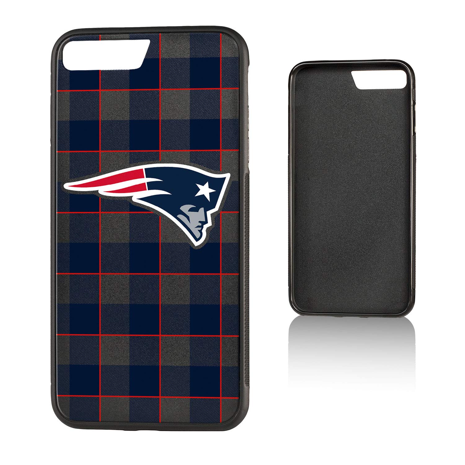 New England Patriots iPhone Case - Plaid Design Bumper Cover for iPhone 13/14/15 Pro Max - Protective Shockproof Phone Case for Football Fans & Sports Enthusiasts - Perfect for Game Day, Tailgating & Patriots Pride
