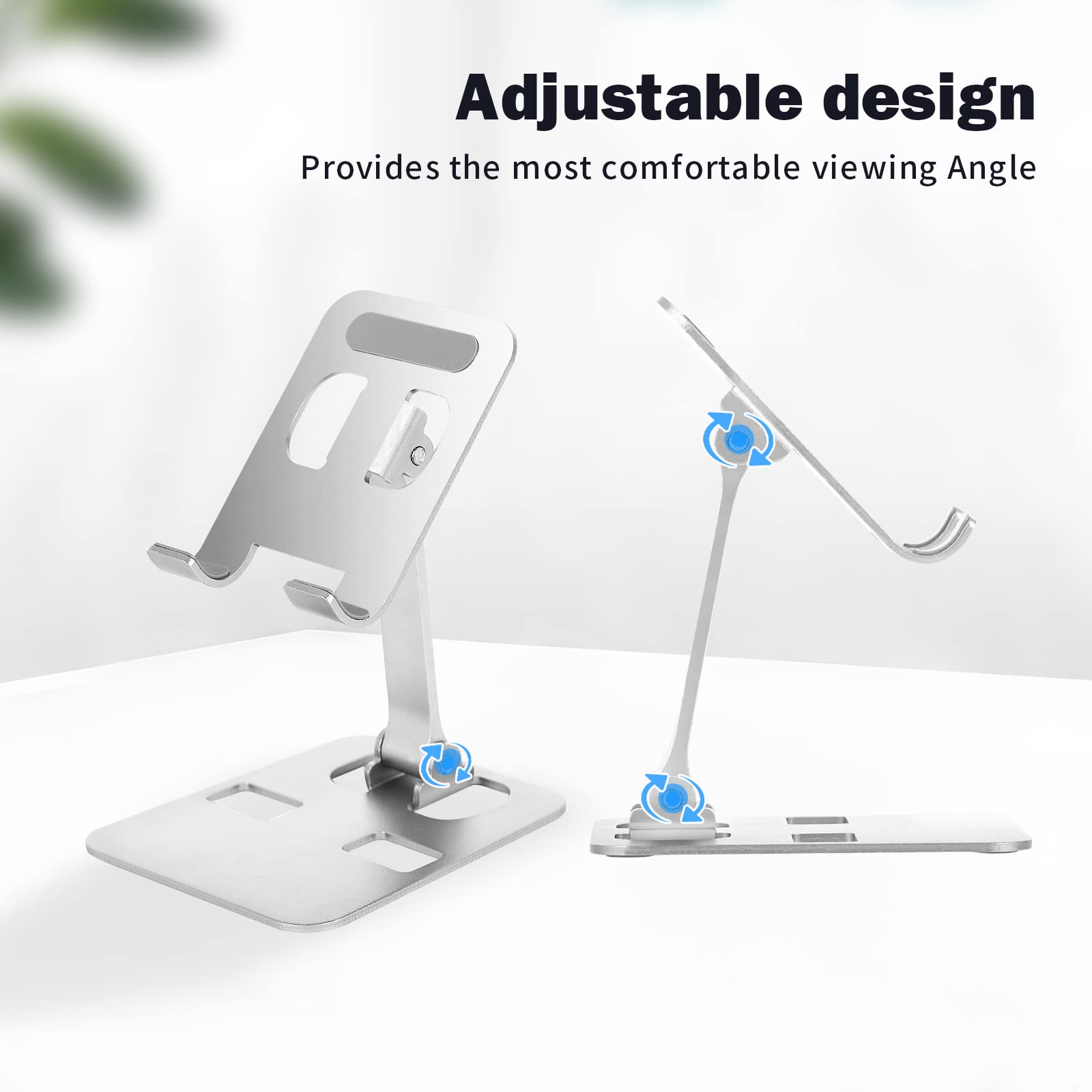 Adjustable Phone Stand for Desk - Foldable Holder for iPhone & Tablets (4-10