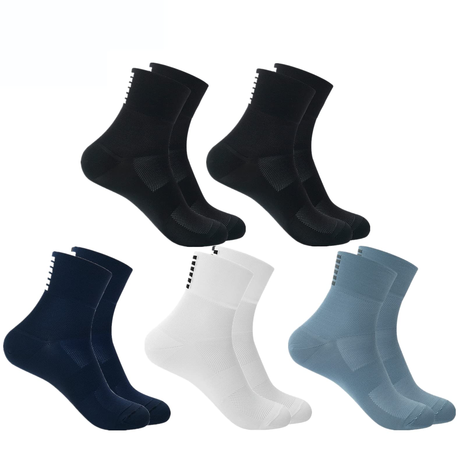 **Breathable Ankle Socks for Men & Women - 5-Pack Professional Cycling Socks for Sports & Road Biking - Perfect for Running, Gym & Outdoor Activities**