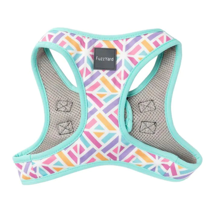 Fuzzyard Bubblegum Burst Dog Step-In Harness - Adjustable Pet Vest for Small Medium Dogs - Perfect for Walking, Training & Outdoor Adventures