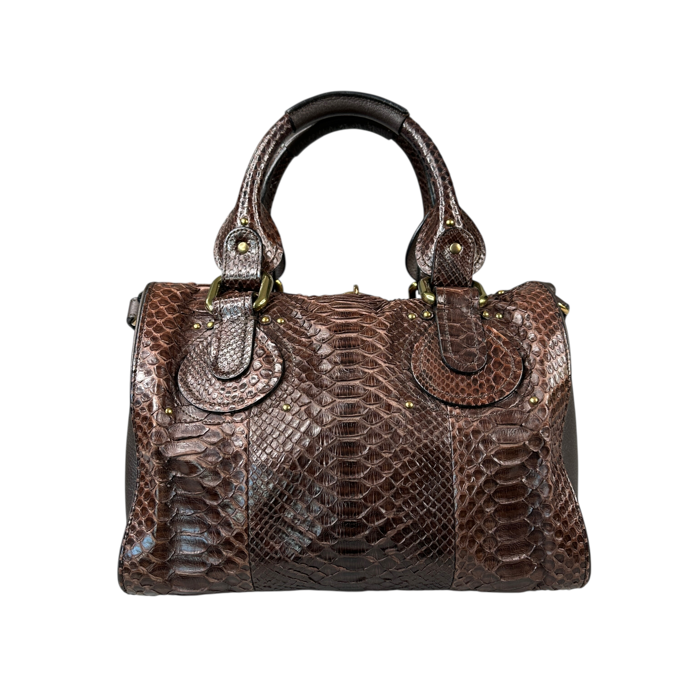Chloé Genuine Leather Bowling Bag with Crocodile Pattern - Stylish Handbag for Women, Perfect for Work, Travel & Everyday Use