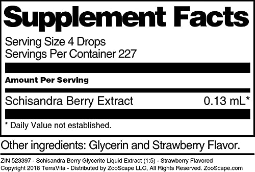 Organic Schisandra Berry Glycerite Liquid Extract (1:5) - Strawberry Flavored Herbal Supplement - 1 oz Bottle (2 Pack) - Immune Support & Stress Relief - Perfect for Tea, Smoothies & Wellness Routines