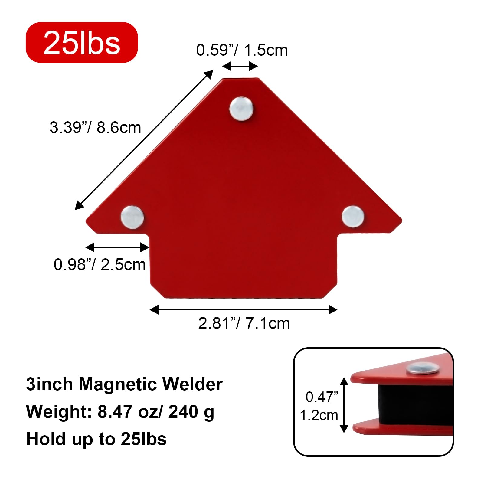 6 Pcs Arrow Welding Magnet Set - 45, 90, 135 Degree Angle Magnets for Metal Working, Welding Clamps with Strong Holding Power - Perfect for Arc Welding, DIY Projects, and Metal Fabrication