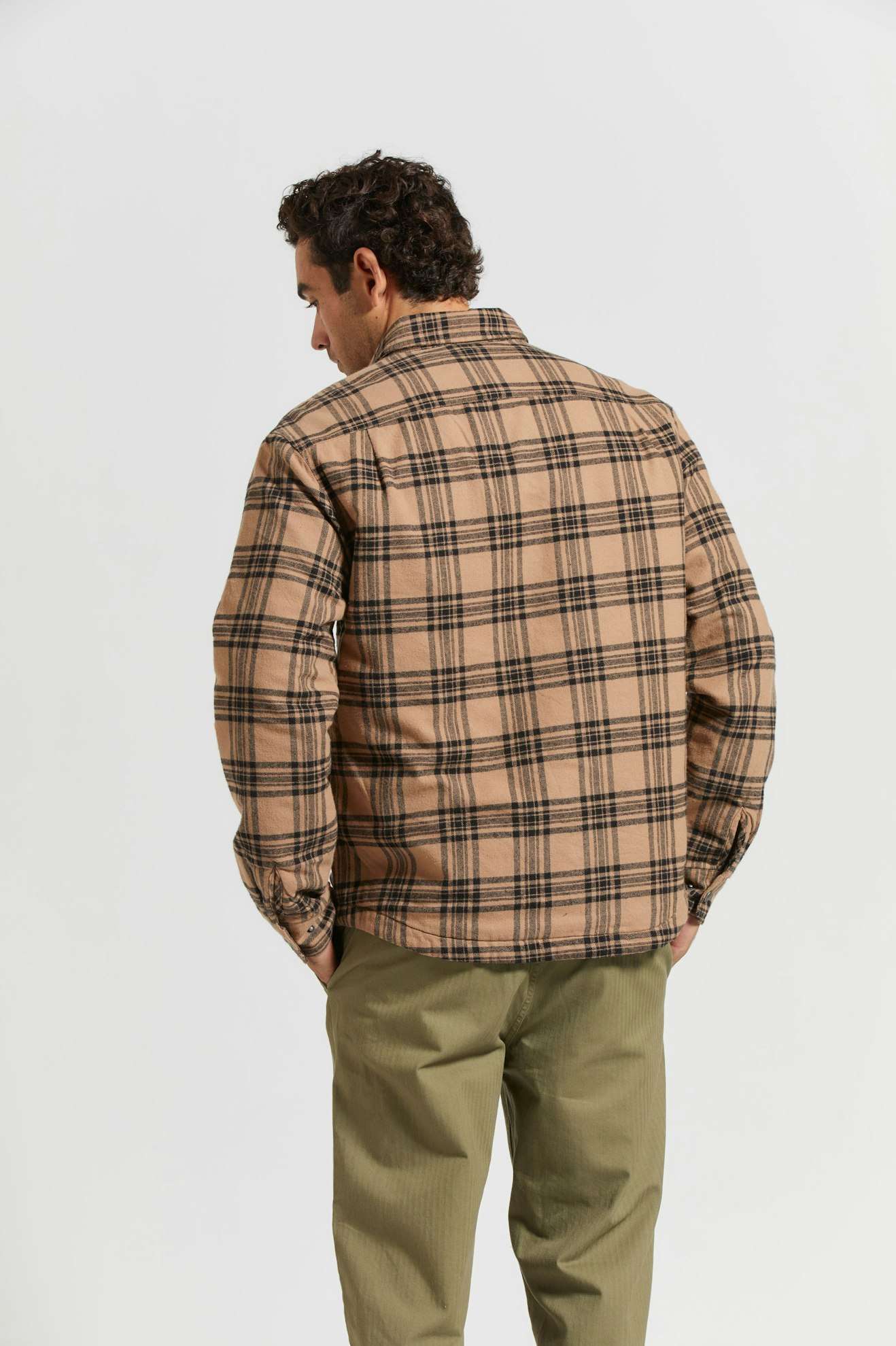 Bowery Quilted Long Sleeve Flannel Shirt in Woodsmoke/Black - Cozy Outdoor Wear for Camping & Fall Adventures