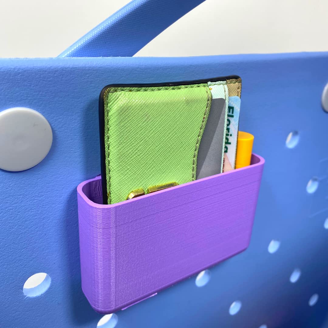 FRESHe BAGLETS - Waterproof Wallet Holder Organizer Charm for Bogg Bags | Secure & Stylish Accessory | Fits Inside Tote | Multiple Colors (Purple) | Perfect for Beach, Pool & Travel Essentials