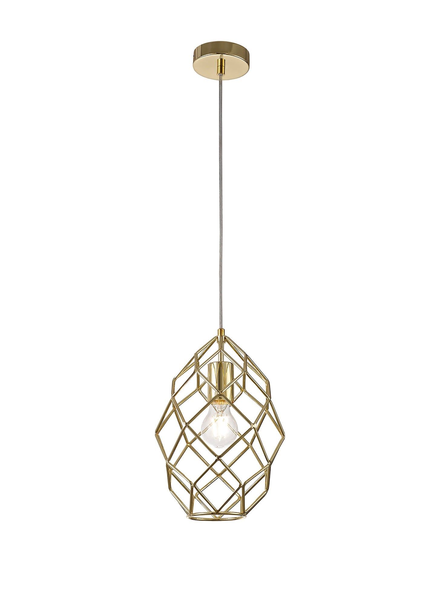 Bistreao Curved Cylinder Pendant Light - E27 Socket, Polished Brass Finish - Perfect for Dining Room, Kitchen Island & Modern Interior Lighting