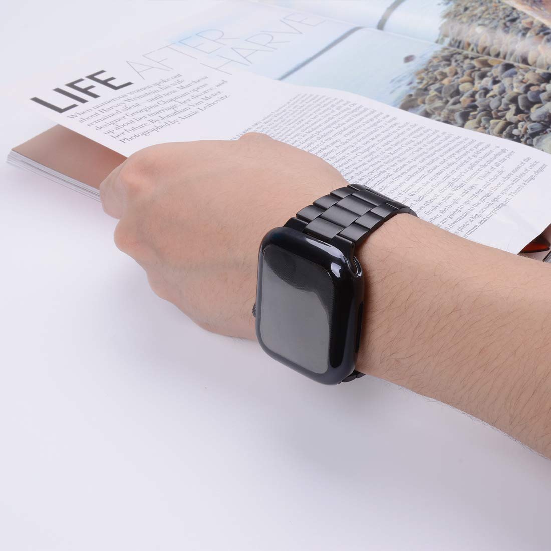 Premium Stainless Steel Apple Watch Band Compatible with All Series (49mm 46mm 45mm 44mm 42mm 38mm 40mm 41mm) - Durable Metal iWatch Strap with Protective Case & Screen Protector for Men & Women | Perfect for Work, Gym & Everyday Wear