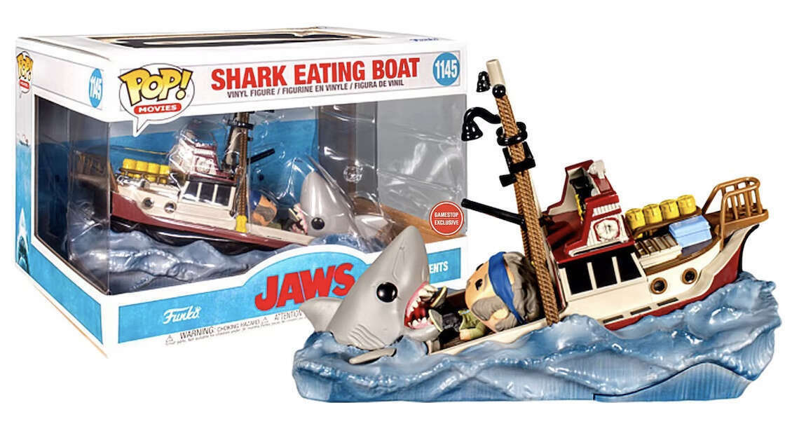 Jaws Shark Eating Boat Game - GameStop Exclusive #1145 - Fun Family Board Game for Movie Fans & Shark Lovers - Perfect for Game Nights & Birthday Parties