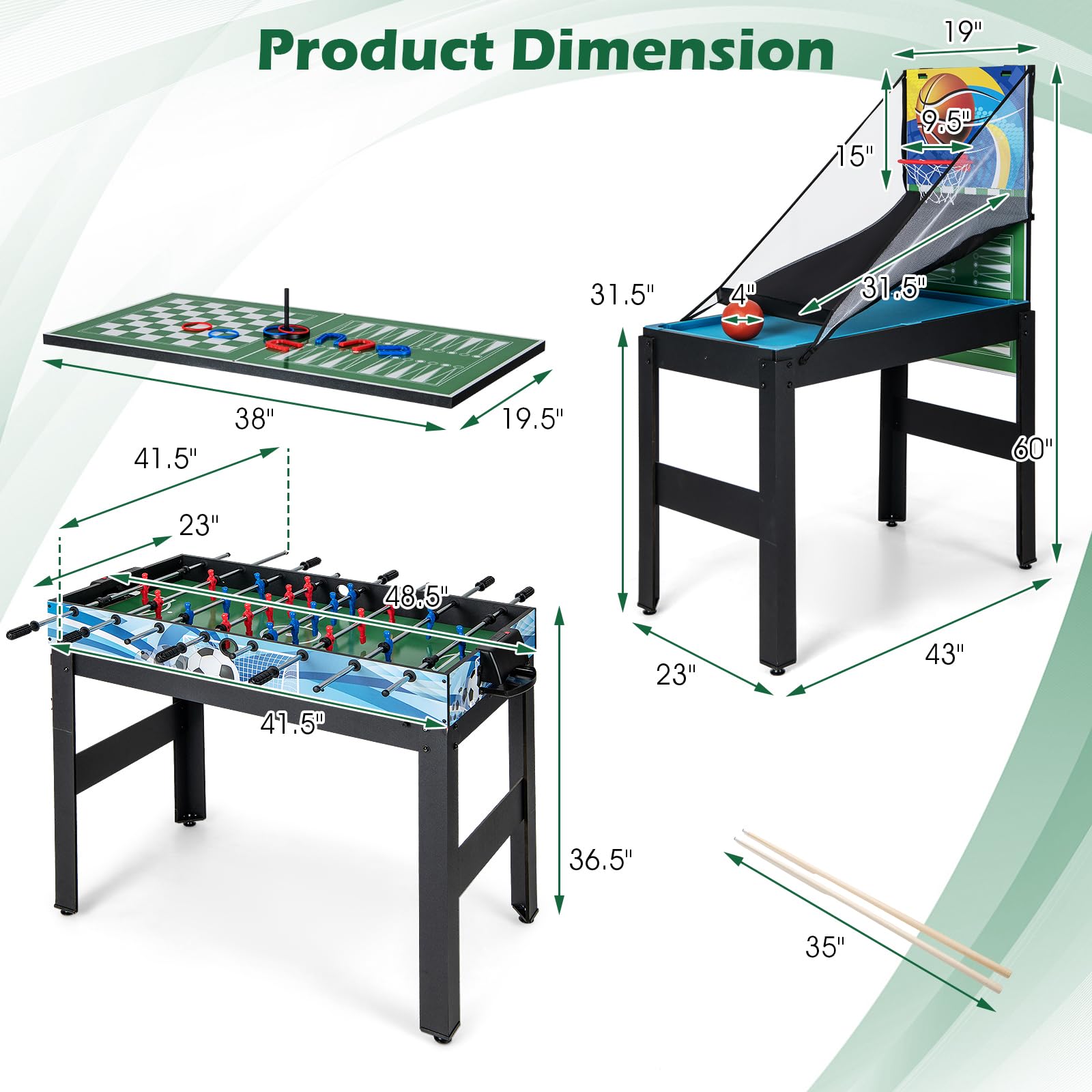 Goplus 14-in-1 Multi Game Table for Home & Game Room - Foosball, Air Hockey, Pool, Table Tennis, Basketball, Chess, Checkers, Bowling & Shuffleboard - Perfect Gift for Kids & Adults - Ideal for Family Game Nights, Parties & Entertainment Centers