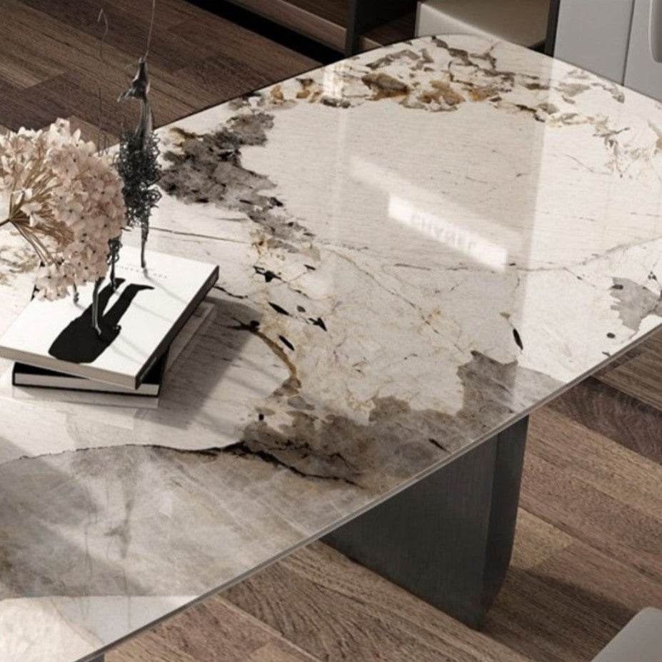 Premium Ibenaz Sintered Stone Dining Table - Durable & Stylish Modern Kitchen Furniture for Home, Restaurant, and Outdoor Use