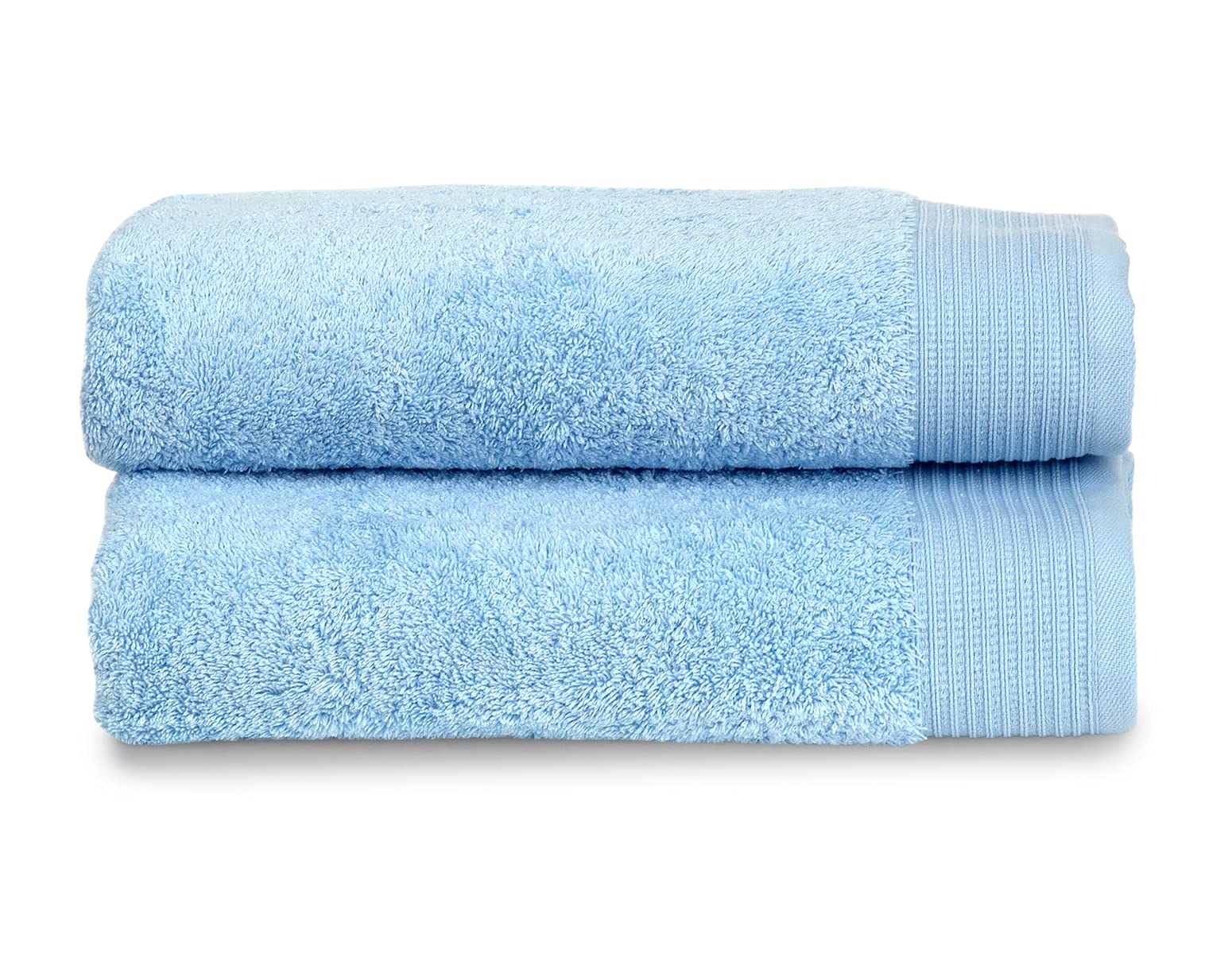 Organic Cotton Luxury Bath Towels Set of 2 - 100% Turkish Cotton, Ultra Soft & Highly Absorbent, Cool Blue - Perfect for Spa, Beach & Luxury Bathroom Experience