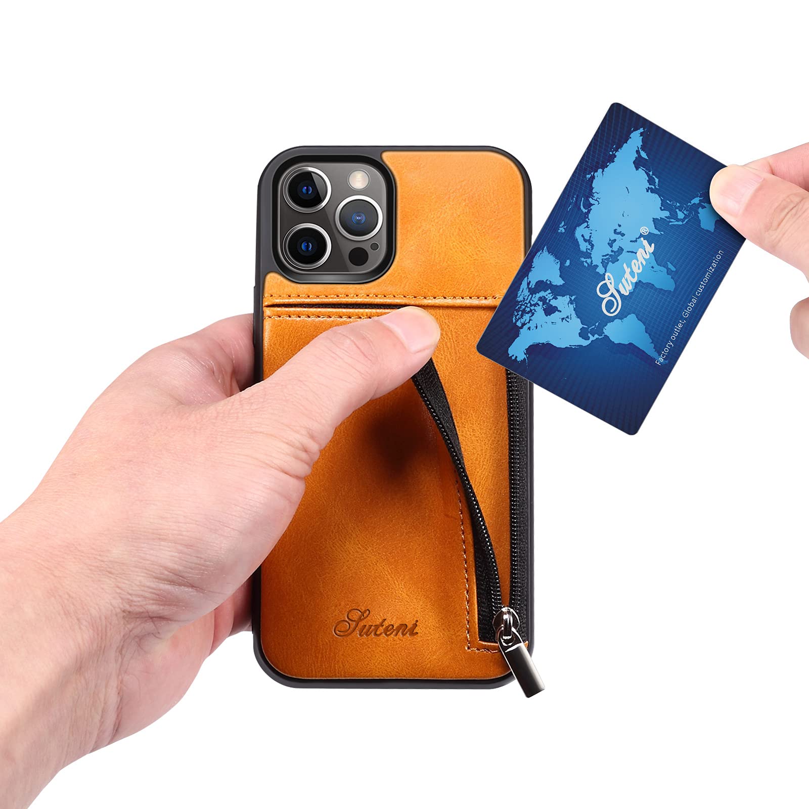 Premium Leather iPhone 13 Pro Max Wallet Case with Card Holder & Zipper Closure - Slim Protective Phone Cover with RFID Blocking (6.7 inch) - Perfect for Travel, Business & Everyday Use