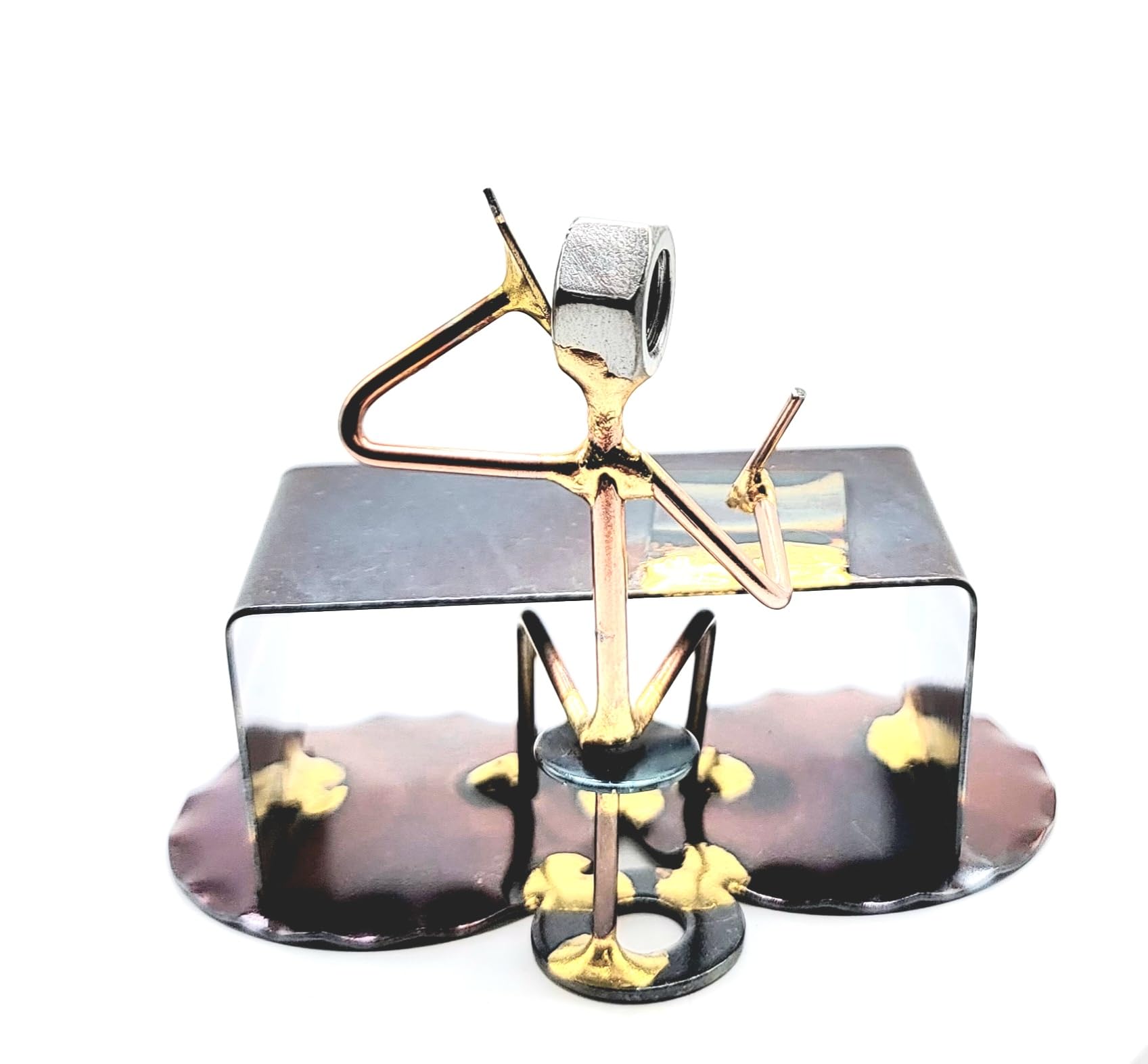 Handmade Metal Art Boss Figurine - Unique Desk Accessory, Office Trophy & Gift for Boss - Perfect for Office Décor, Workstation Display & Executive Gifts