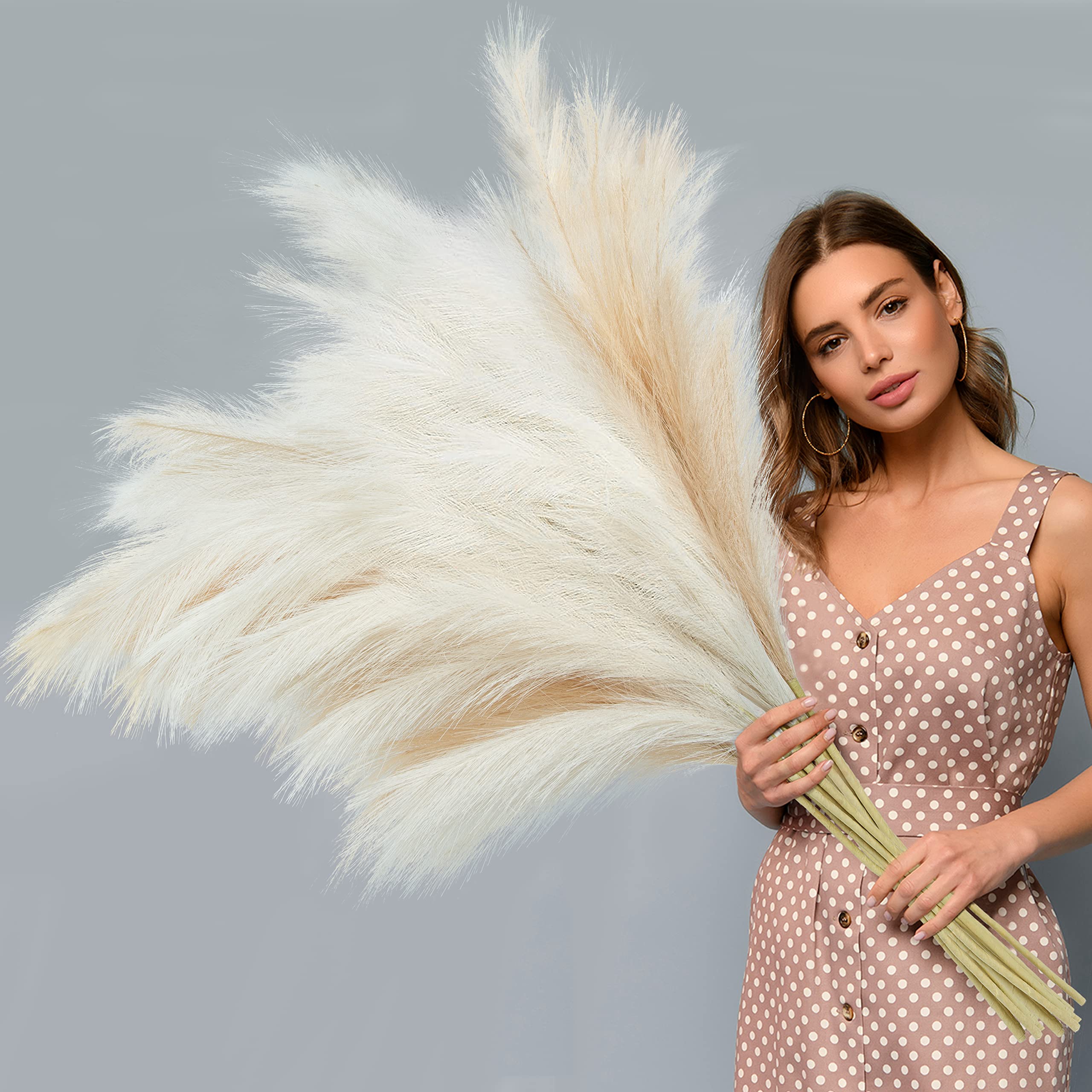 Ouddy 8 Pcs Faux Pampas Grass Decor 38