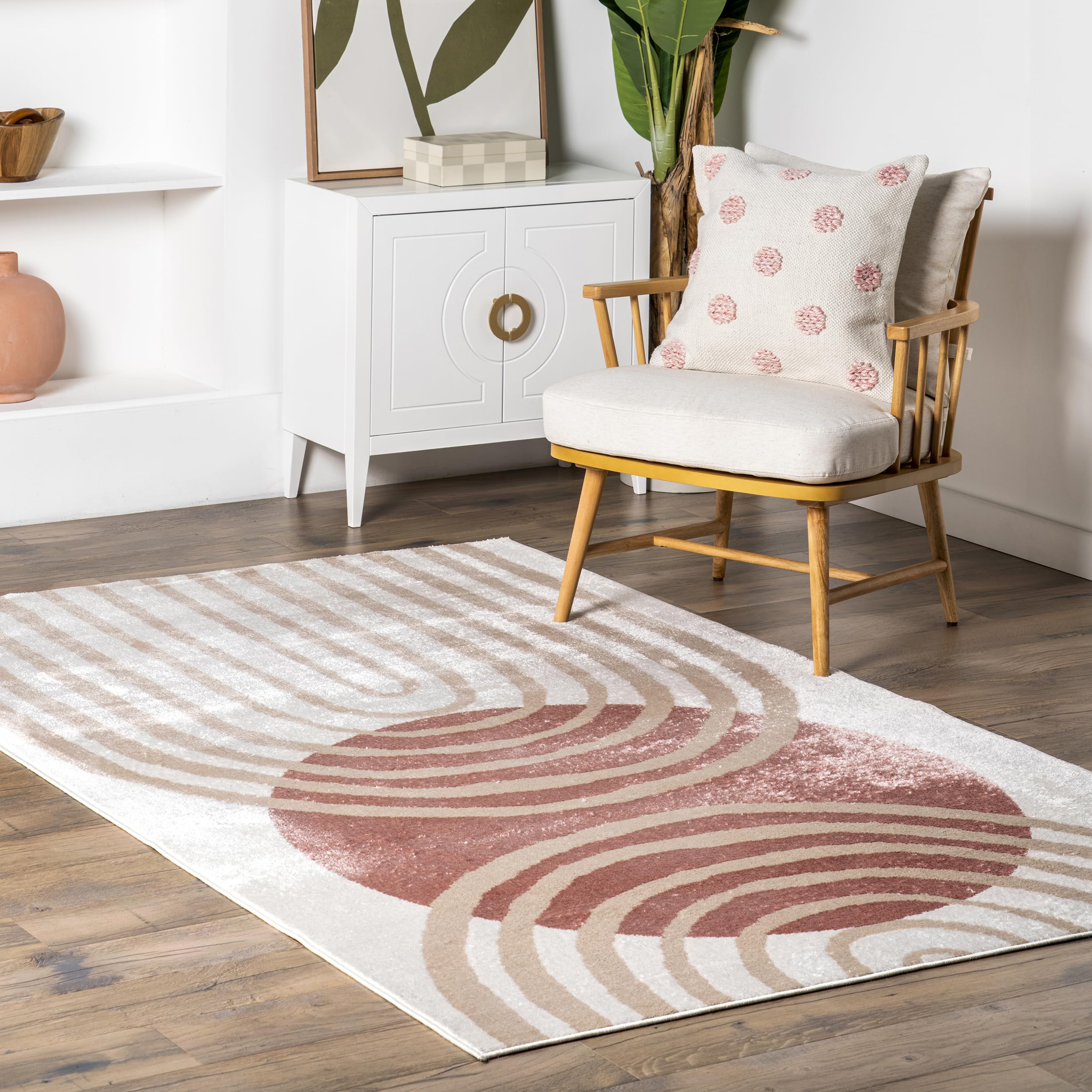 nuLOOM Shandra Abstract 9x12 Area Rug - Soft Blush/Ivory Modern Design for Living Room, Bedroom, Dining Room & Kitchen | Perfect for Home Decor, Floor Covering & Interior Styling
