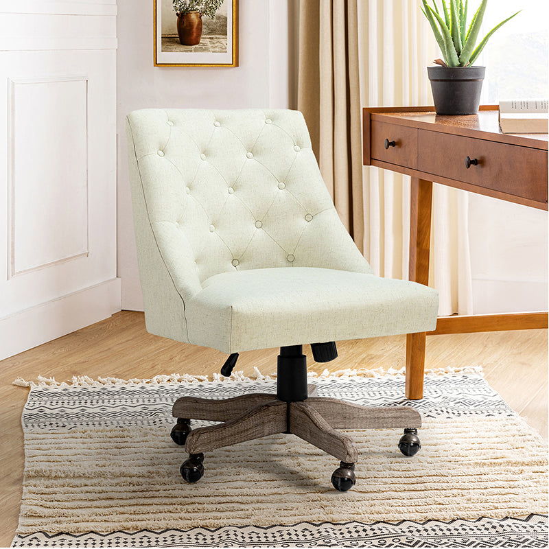Estelle Upholstered Tufted Office Chair - Ergonomic Desk Chair with Lumbar Support for Home & Office Workspace | Comfortable Computer Chair for Long Hours Sitting