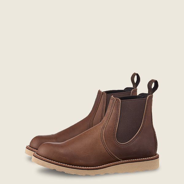 CLASSIC CHELSEA 3190 Amber Harness Work Boots - Men's Waterproof Leather Boots for Construction, Hiking & Outdoor Work - Slip Resistant & Comfortable Safety Shoes