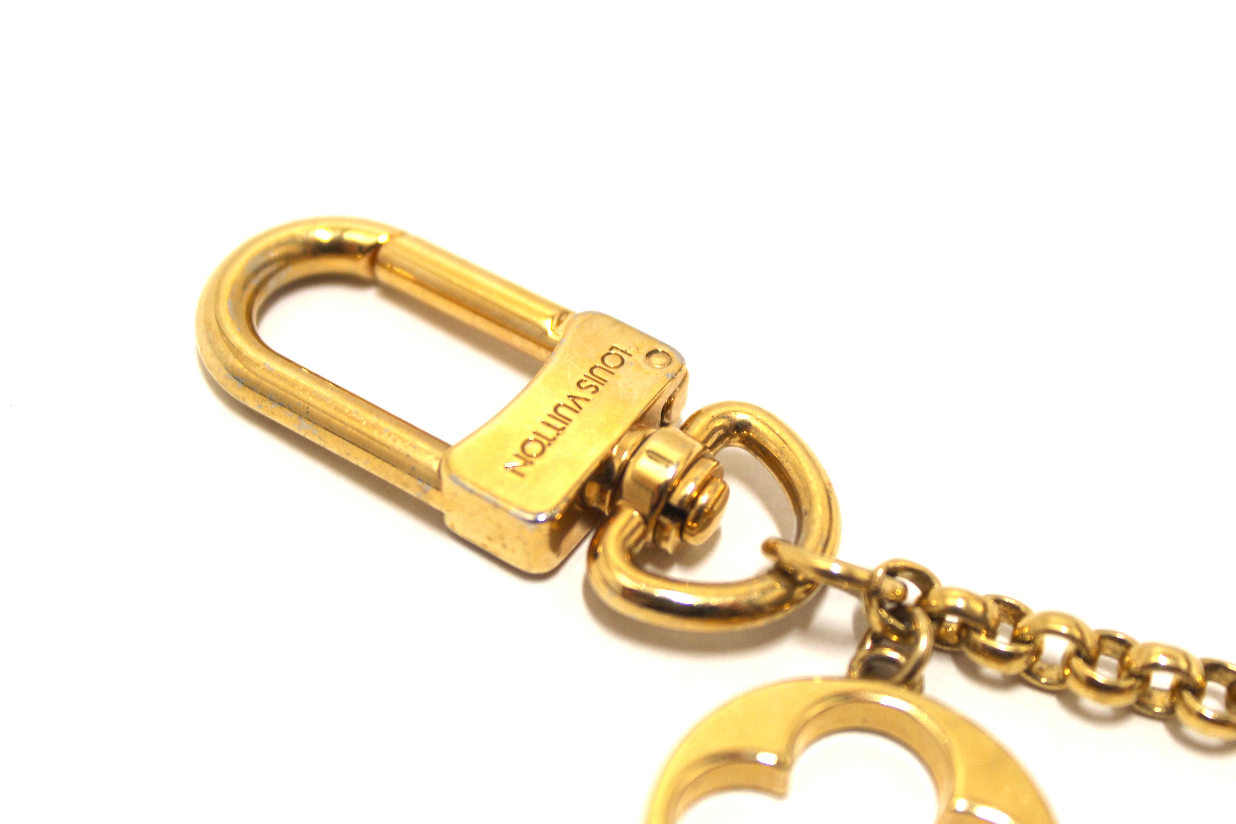 Authentic Louis Vuitton Fleur de Monogram Bag Charm Chain - Luxury Keychain for Handbags, Wallets & Backpacks - Perfect Gift for Fashion Lovers & LV Enthusiasts