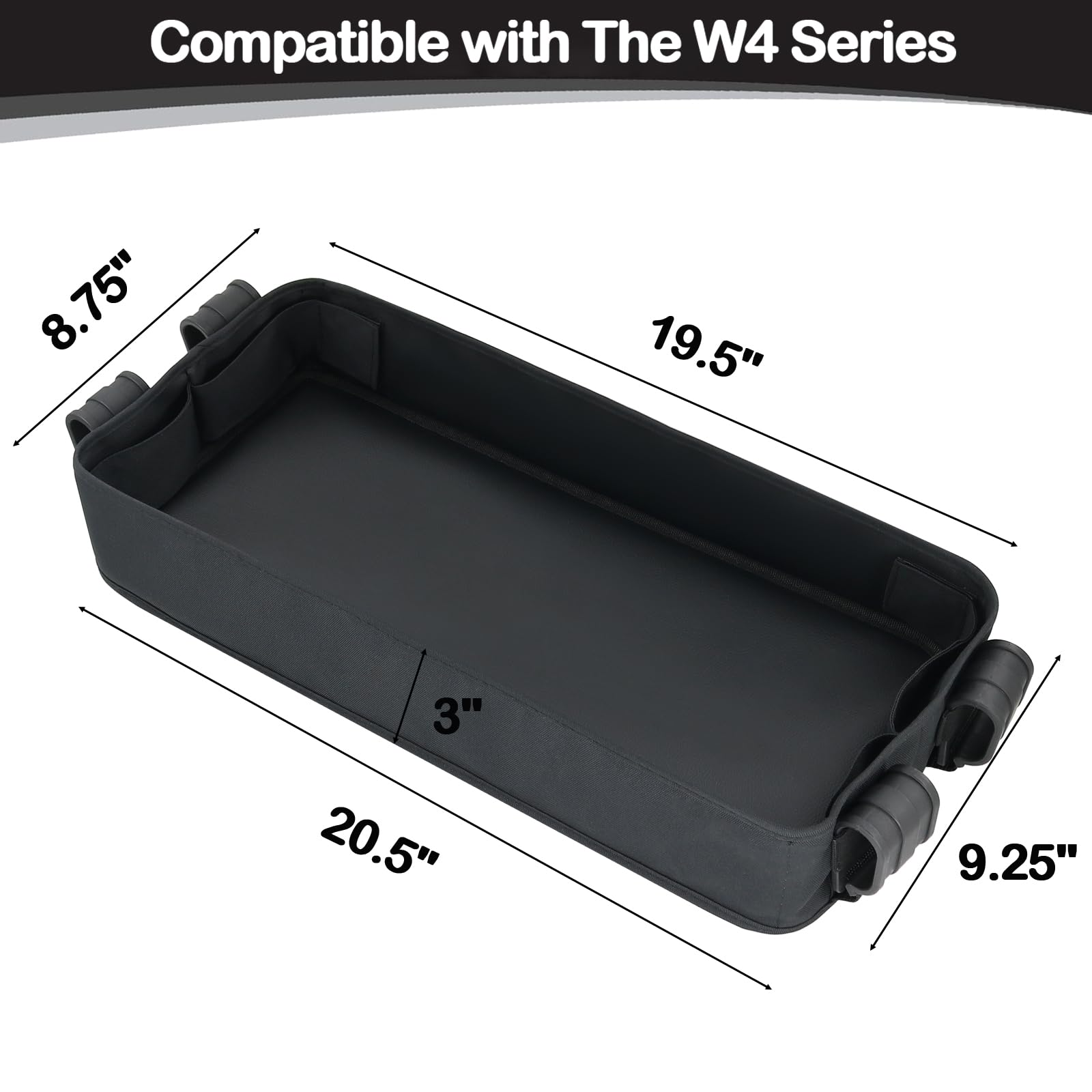 Wonderfold Wagon W4 Series Stroller Snack Tray - Waterproof Kids Accessory with Faux Leather Sides, 4 Cup Holders for Snacks & Drinks - Perfect for Outdoor Adventures, Park Visits & Family Outings