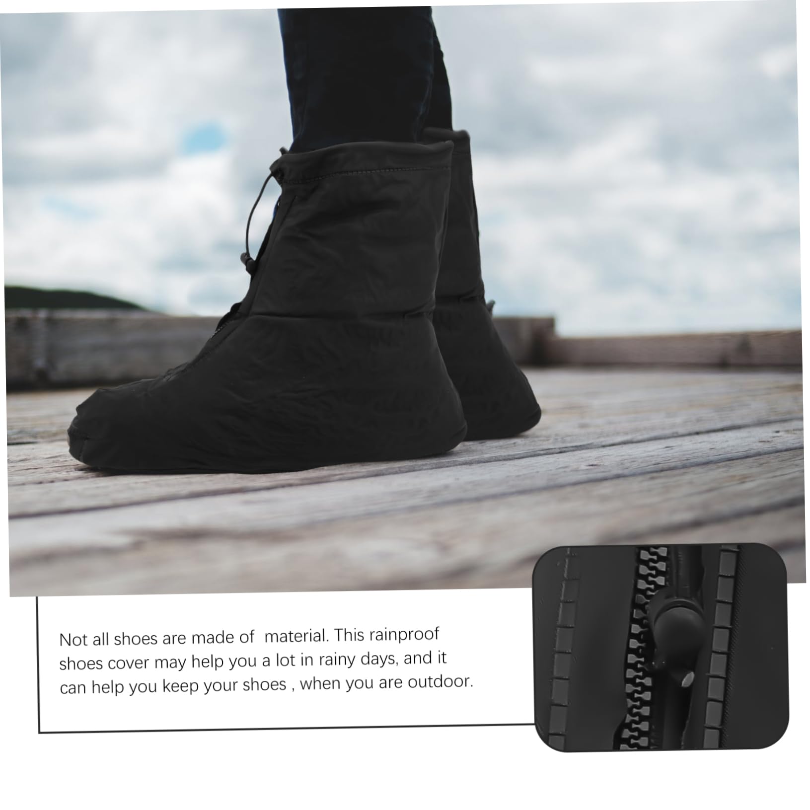Happyyami Waterproof Shoe Gaiters - Non-Slip, Sand-Proof Shoe Covers for Hiking, Running & Outdoor Activities (Black) - Perfect for Rain, Snow & Beach Adventures