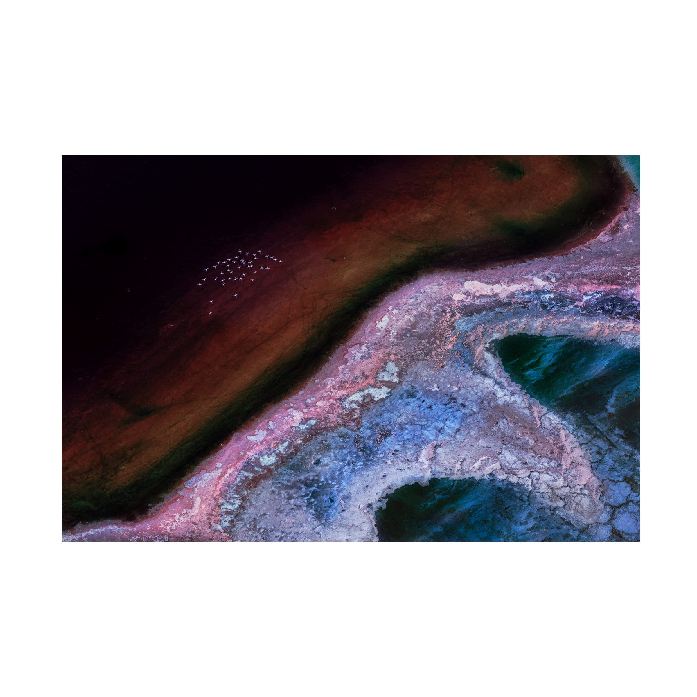 Kejie Bao 'Flying Over An Alien Land' Canvas Wall Art Print - Modern Abstract Landscape Painting for Living Room, Bedroom & Office Decor