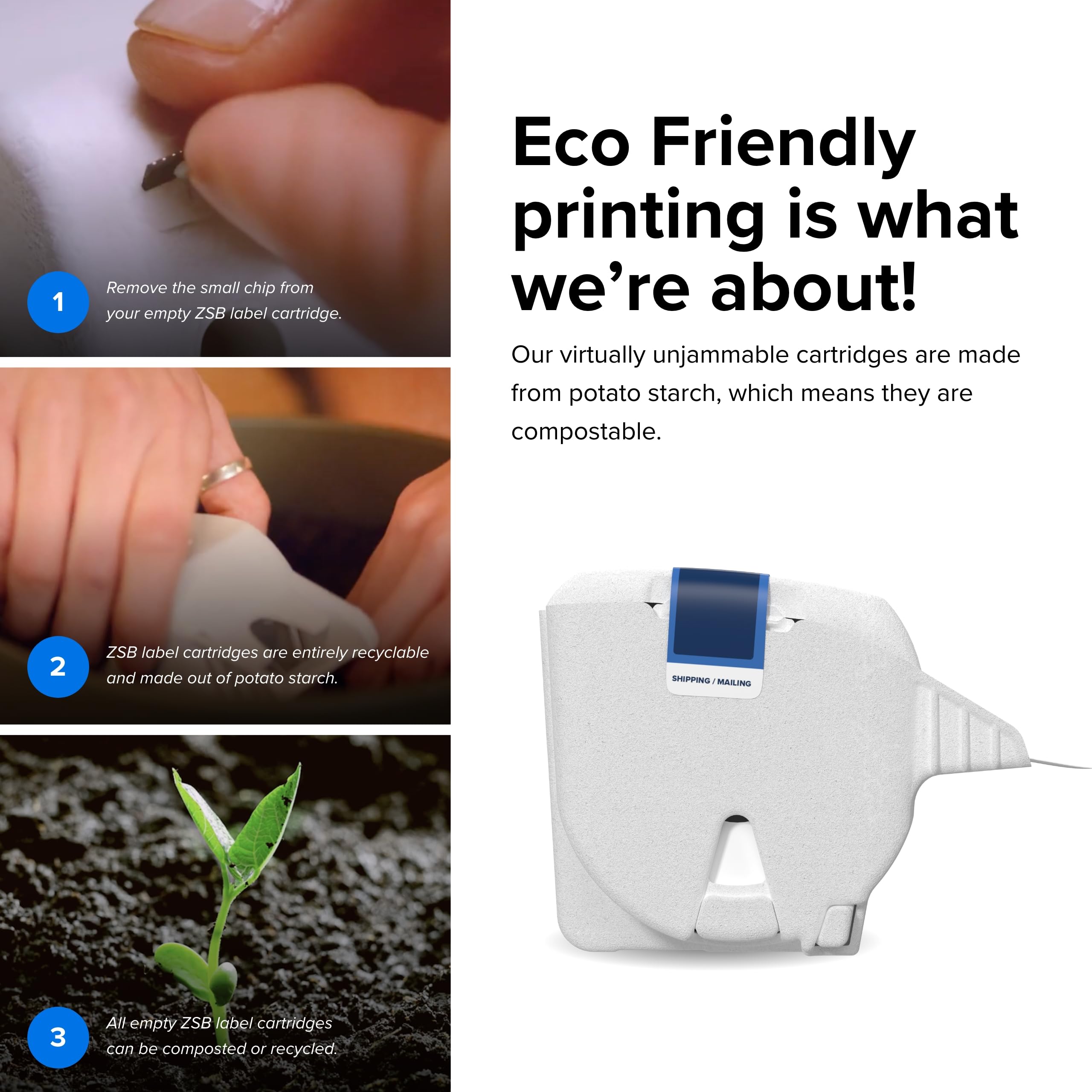 ZEBRA ZSB Series Eco-Friendly Labels - 2.25