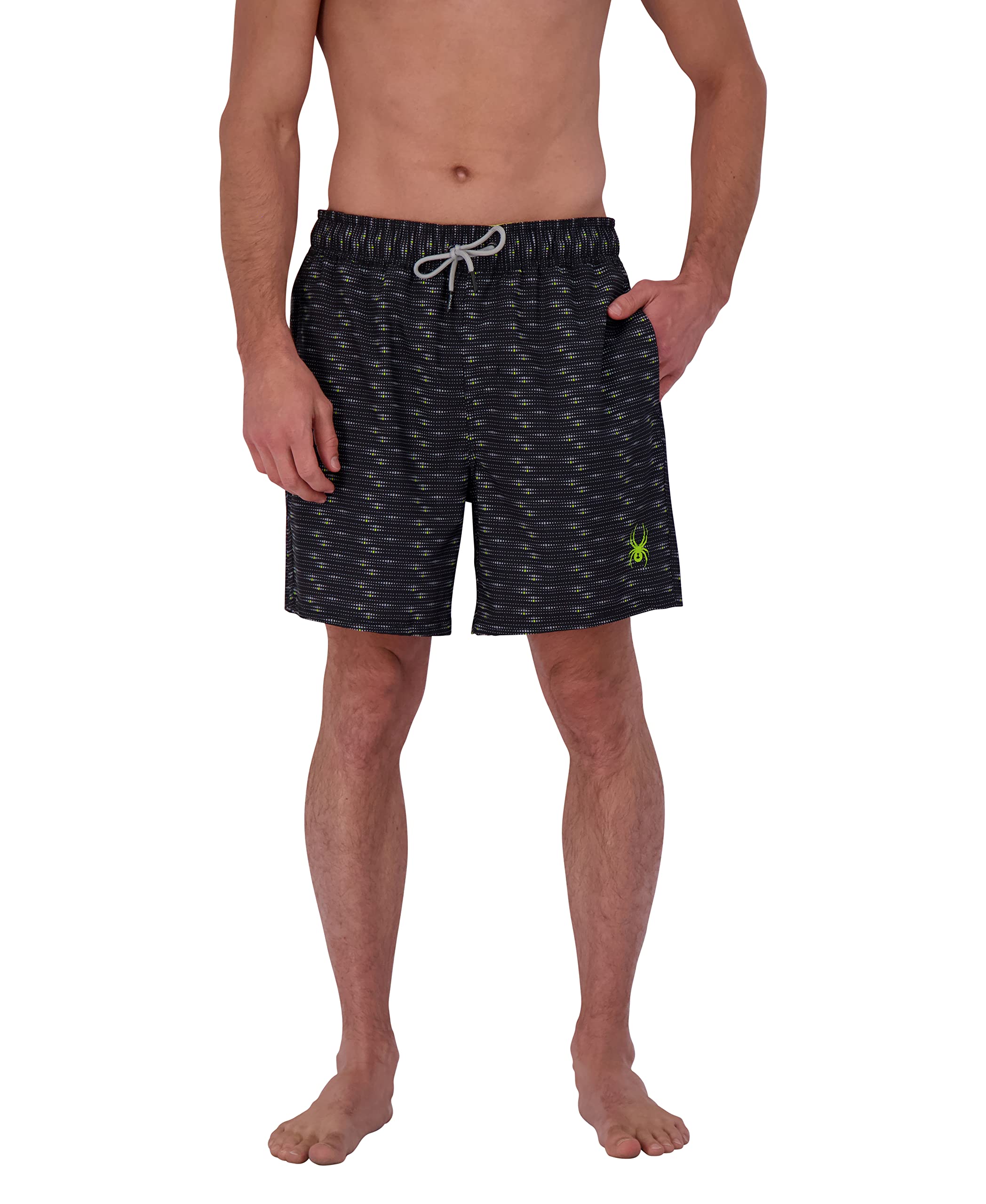 Spyder Men's Quick-Dry Stretch 7-Inch Board Swim Trunks with UPF 50+ Sun Protection, Mesh Liner & Pockets - Perfect for Swimming, Beach, Gym & Water Sports