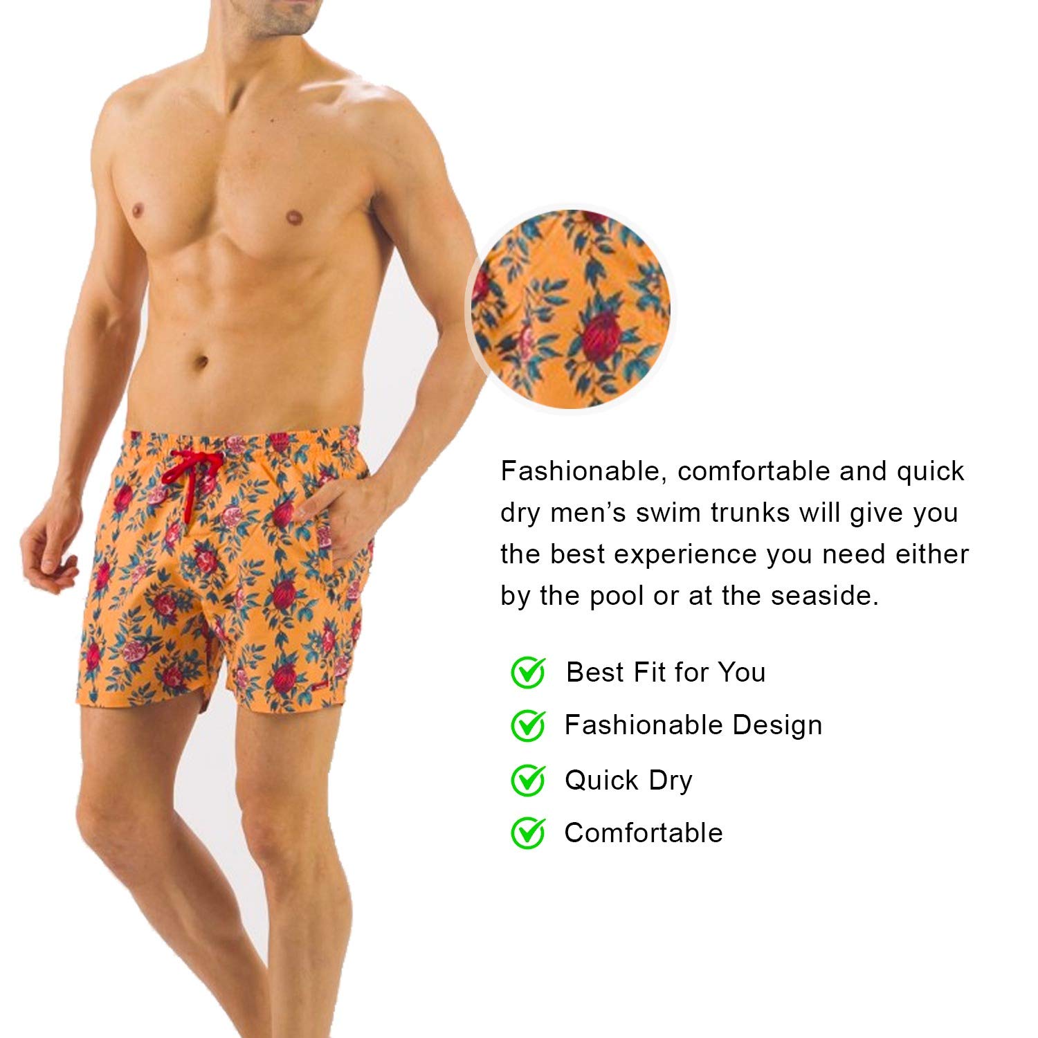 Men's Quick Dry Swim Trunks with Liner - Beach & Pool Essentials