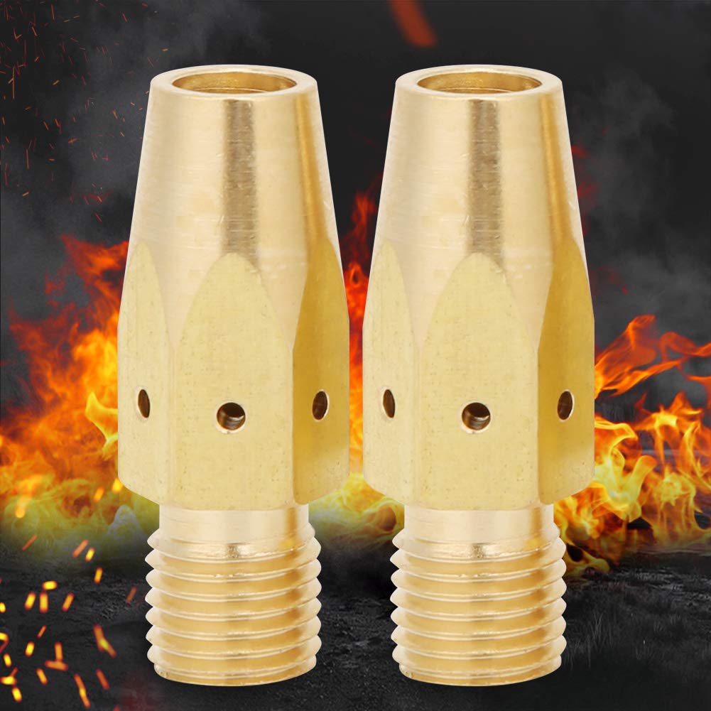 Brass Compact MIG Nozzle Diffusers 5PCS - Replacement Contact Tip Diffusers for M-25 & M-40 MIG Welders | Durable Welding Accessories for Professional & DIY Metal Fabrication Projects
