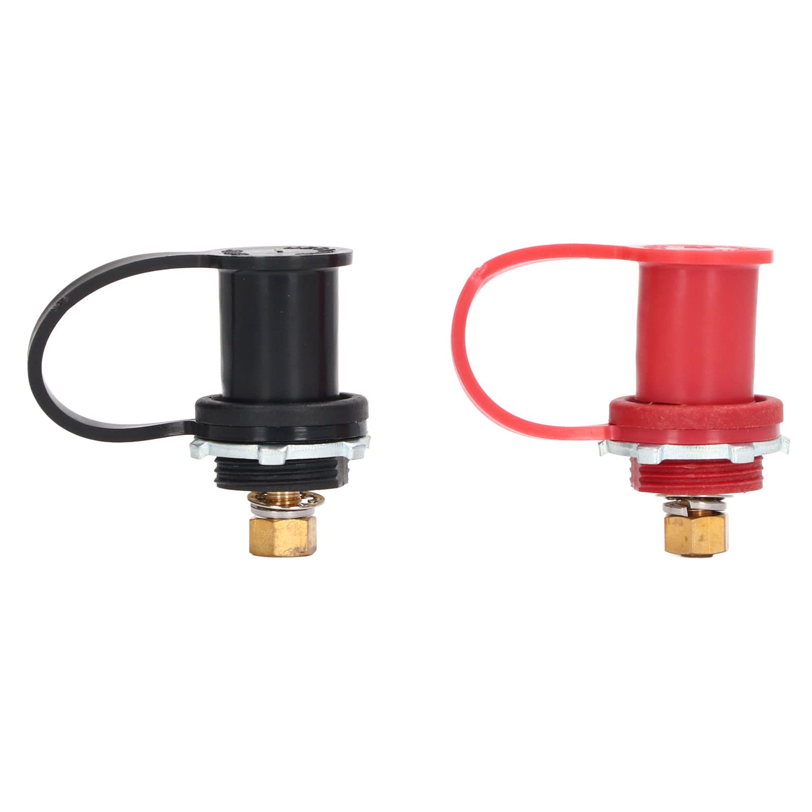 Red & Black Battery Charger Post with 20mm Waterproof Insulating Cap - Universal Car, Truck, RV, Tractor & Boat Battery Terminal Jumper Studs - Ideal for Remote Charging, Jump Starts & Marine Applications