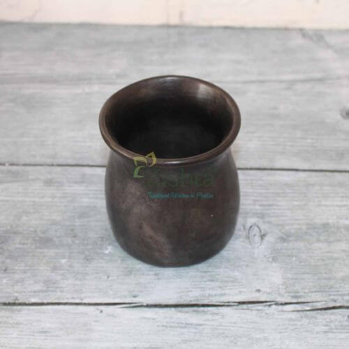 Handmade Manipur Black Pottery Water Mug - Traditional Indian Clay Cup for Tea, Coffee & Hot Beverages - Eco-Friendly & Microwave Safe for Home, Office & Outdoor Use
