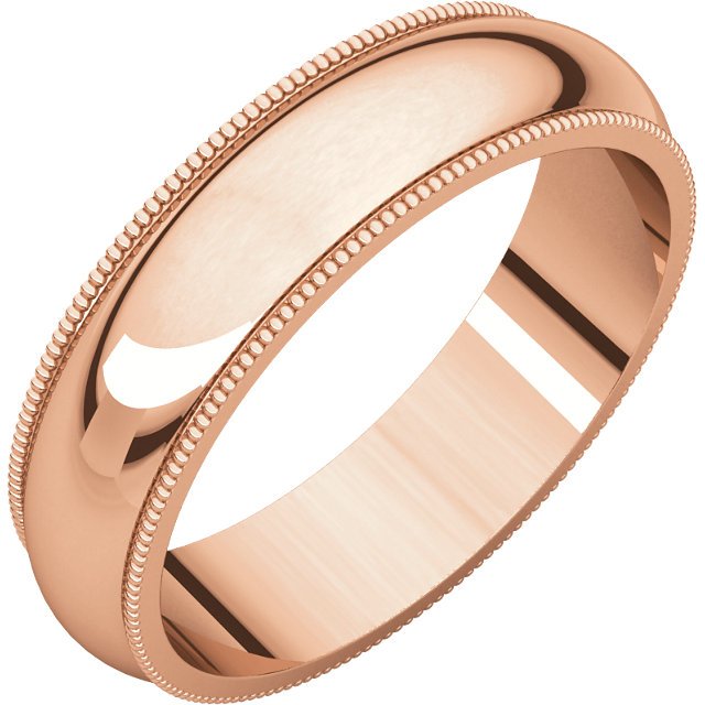 14K Gold 5mm Milgrain Wedding Band for Women - Elegant & Timeless Bridal Ring for Engagement, Anniversary & Special Occasions