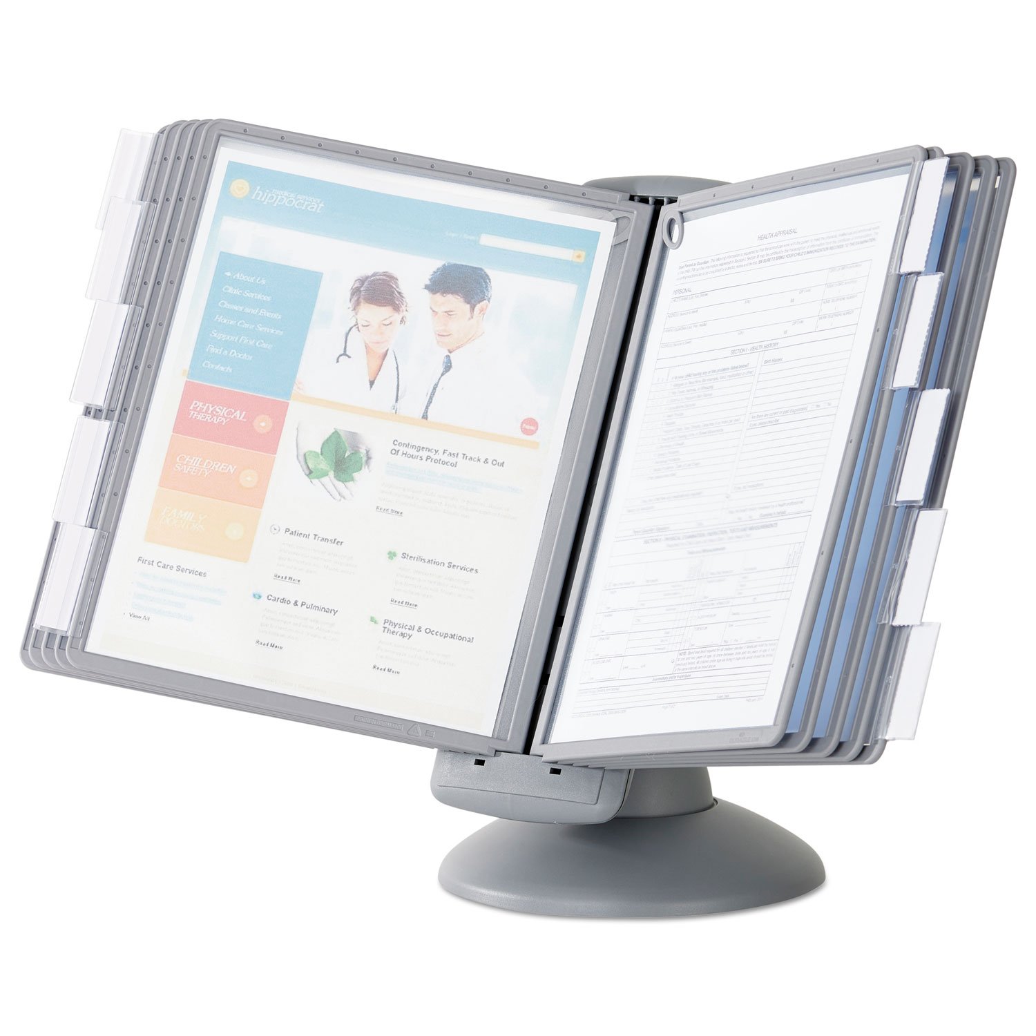 Durable 553937 Sherpa Motion Desk Reference System - 10 Panels for Office Organization | Perfect for Document Management & Workspace Efficiency