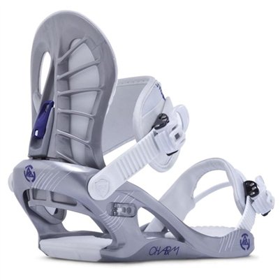 K2 Charm Women's Snowboard Bindings - Silver - Small Size - Lightweight & Responsive for All-Mountain Riding - Perfect for Freestyle & Powder Snowboarding