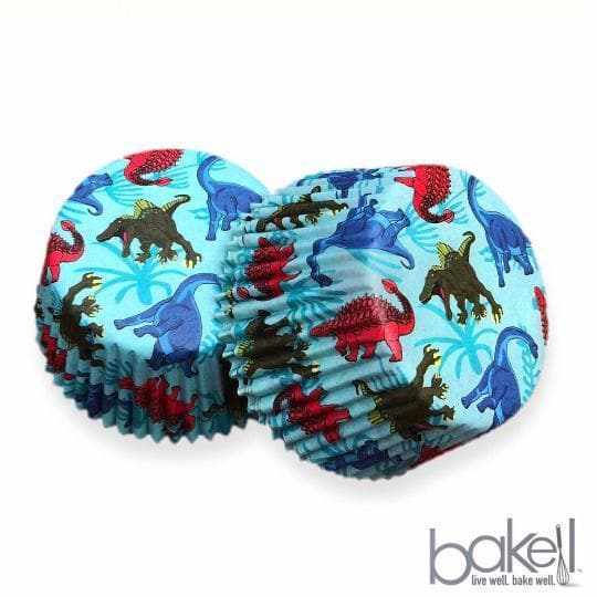Dinosaur Print Cupcake Wrappers & Liners - 25 Pack Standard Size Baking Supplies for Birthday Parties, Baby Showers & Themed Events