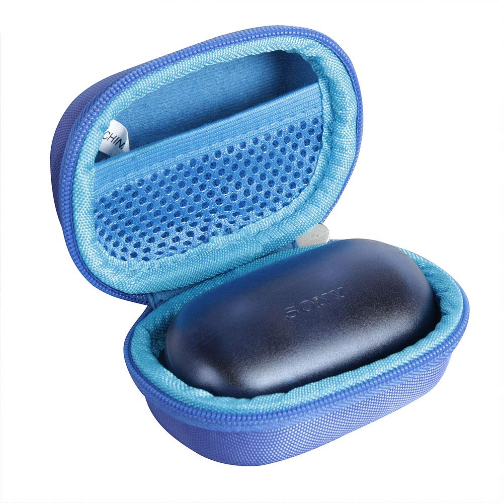 Hermitshell Protective Travel Case for Sony WF-XB700 Extra BASS Wireless Earbuds - Durable Hard Shell Carrying Storage Pouch (Blue) - Perfect for Gym, Travel & Outdoor Activities