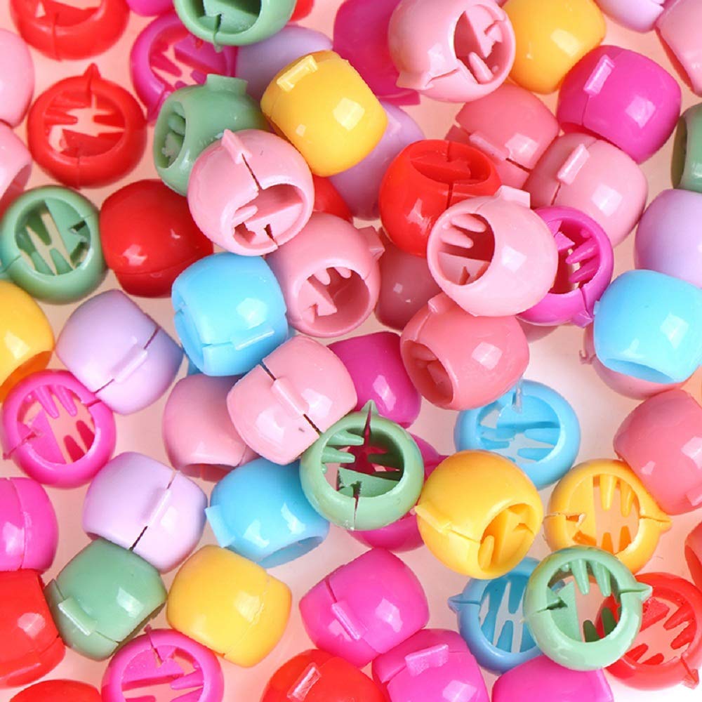 AKADO Mini Beads Hair Claw Clip - Colorful Plastic Hair Accessories for Women & Girls (30 Pack) - Cute Round Hair Clips for School, Parties & Everyday Styling