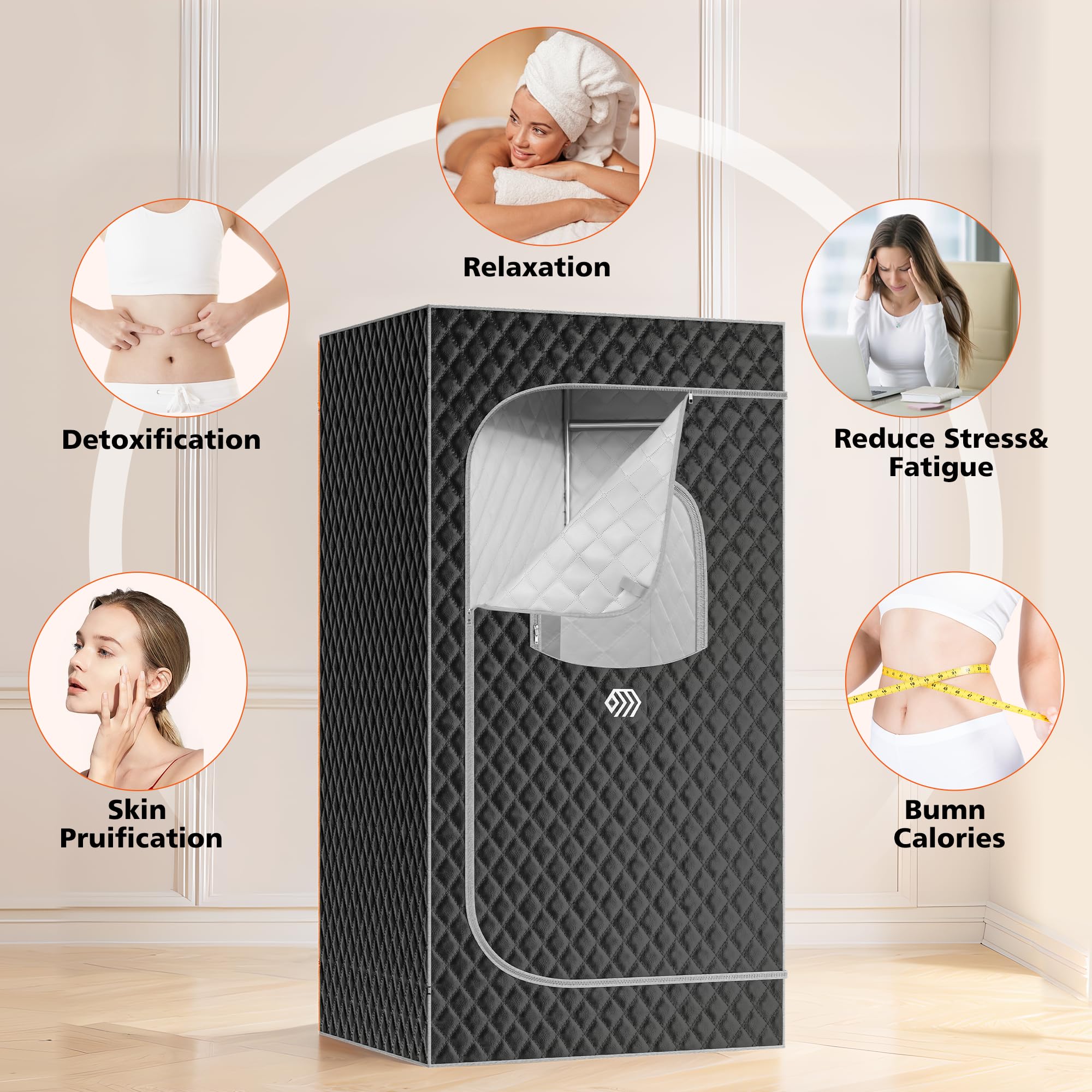 Portable Sauna Tent for Home - Personal Steam Sauna with Remote Control, Folding Chair & Mat | Detox & Relaxation | Home Spa, Gym Recovery & Stress Relief (Gray)