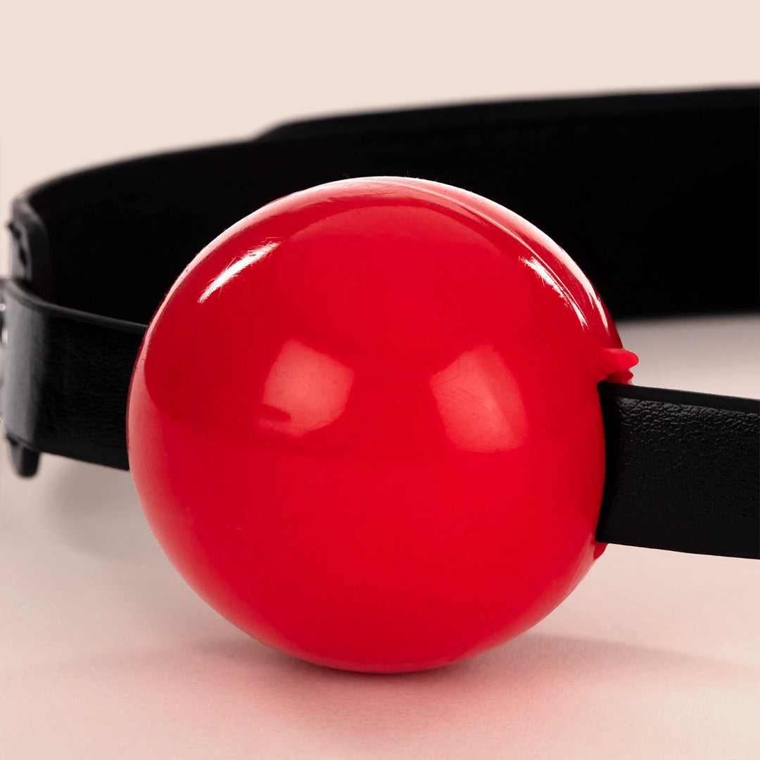 Soft Rubber Ball Gag for Adults - Breathable BDSM Gag with Adjustable Strap for Bondage Play, Role Play & Sensory Deprivation - Sex & Mischief Collection