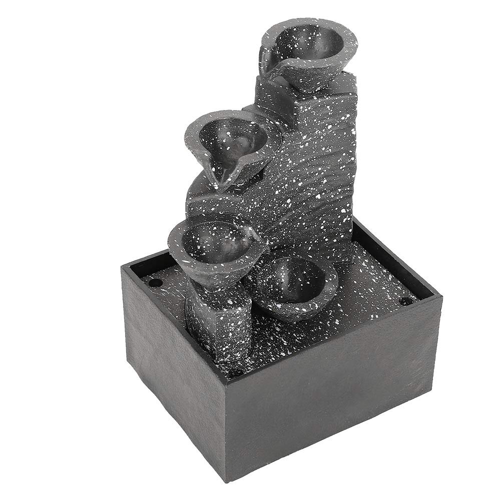 Desktop USB Water Fountain Ornament Crafts for Indoor Home Office Table Decoration, Relaxing Mini Waterfall for Stress Relief and Zen Ambiance