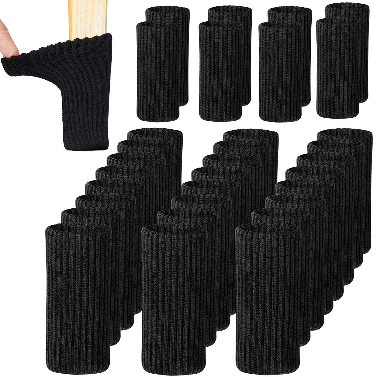 32PCS Non-Slip Furniture Leg Protectors - High Elastic Chair Leg Socks for Hardwood Floors, Fits Girth 2.7