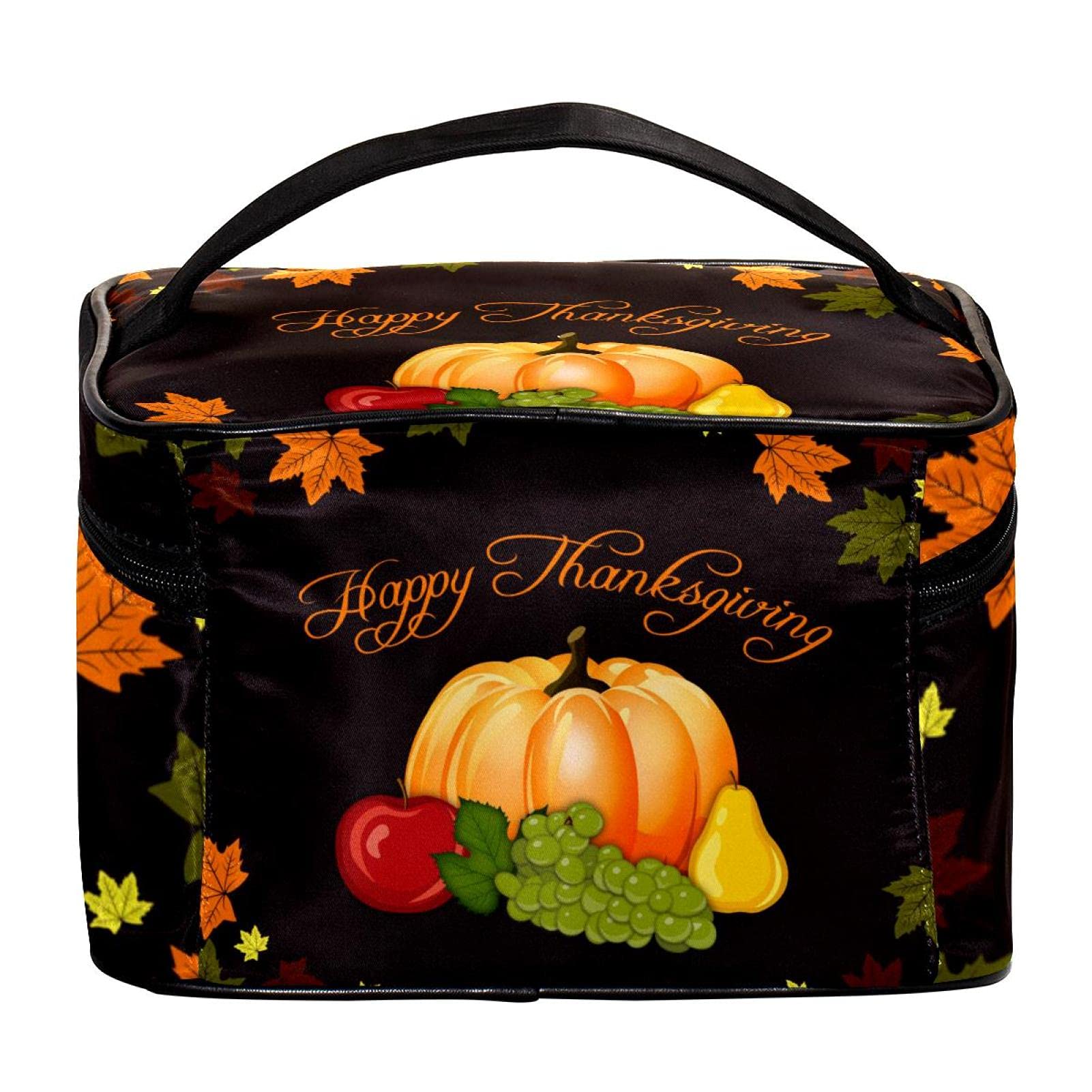 Pumpkin Makeup Bag Large Cosmetic Case for Women - Travel & Toiletry Organizer