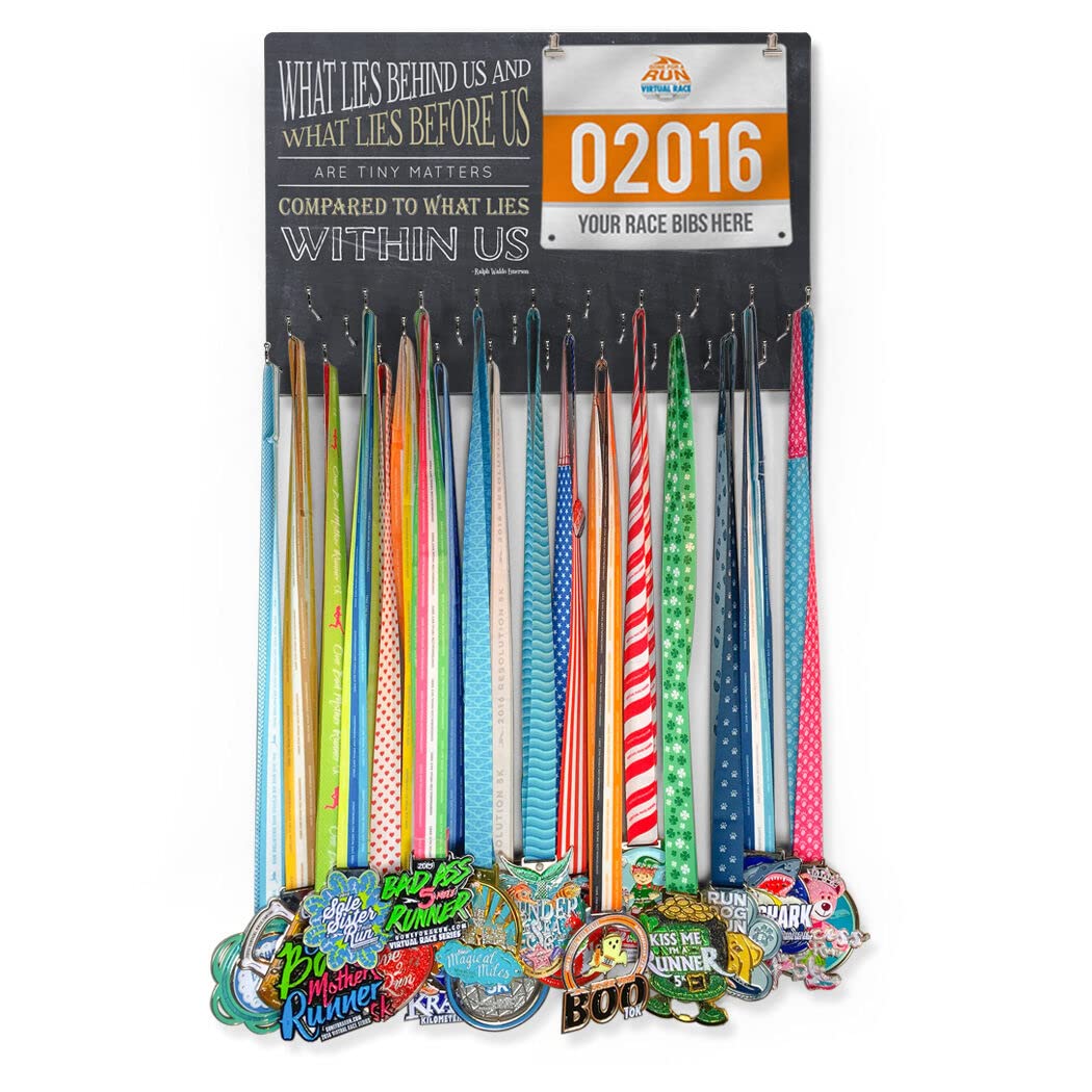Hooked On Medals and Bibs Display - Premium Medal Hanger & Race Bib Organizer for Runners | Perfect for Marathon Finishers & Triathlon Participants | Showcase Your Running Achievements in Home or Office