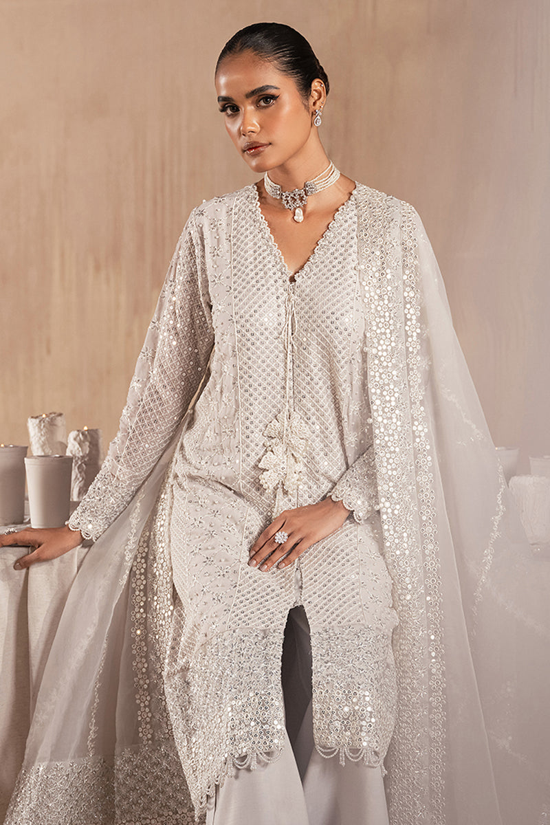 KASHISH 3-Piece Chiffon Embroidered Pret Dress Set - Elegant Floral Embroidery for Women's Party, Wedding & Special Occasions