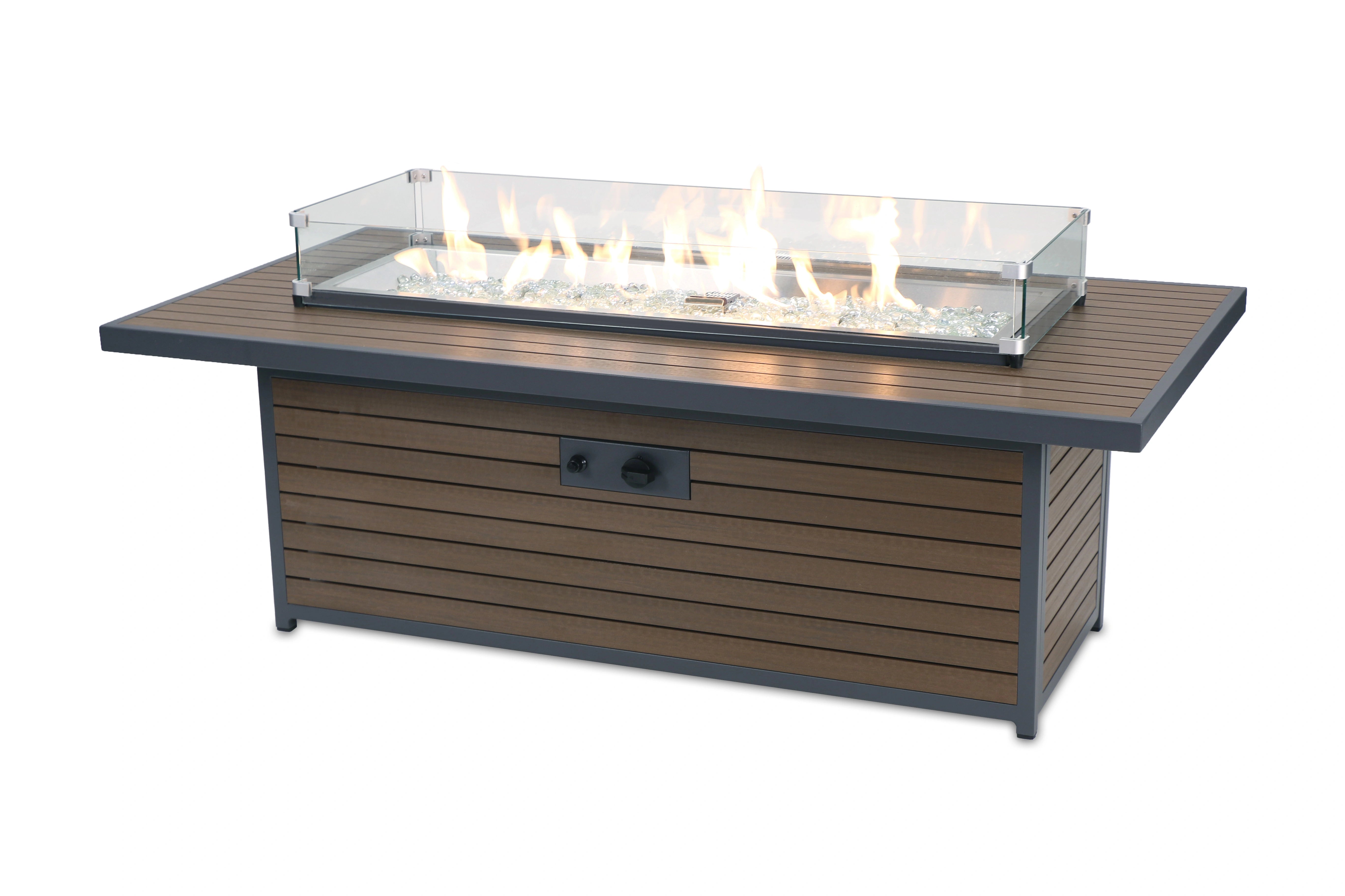 Kenwood Linear Gas Fire Pit Table - Outdoor Patio Heater with Modern Design for Backyard, Deck & Garden Gatherings