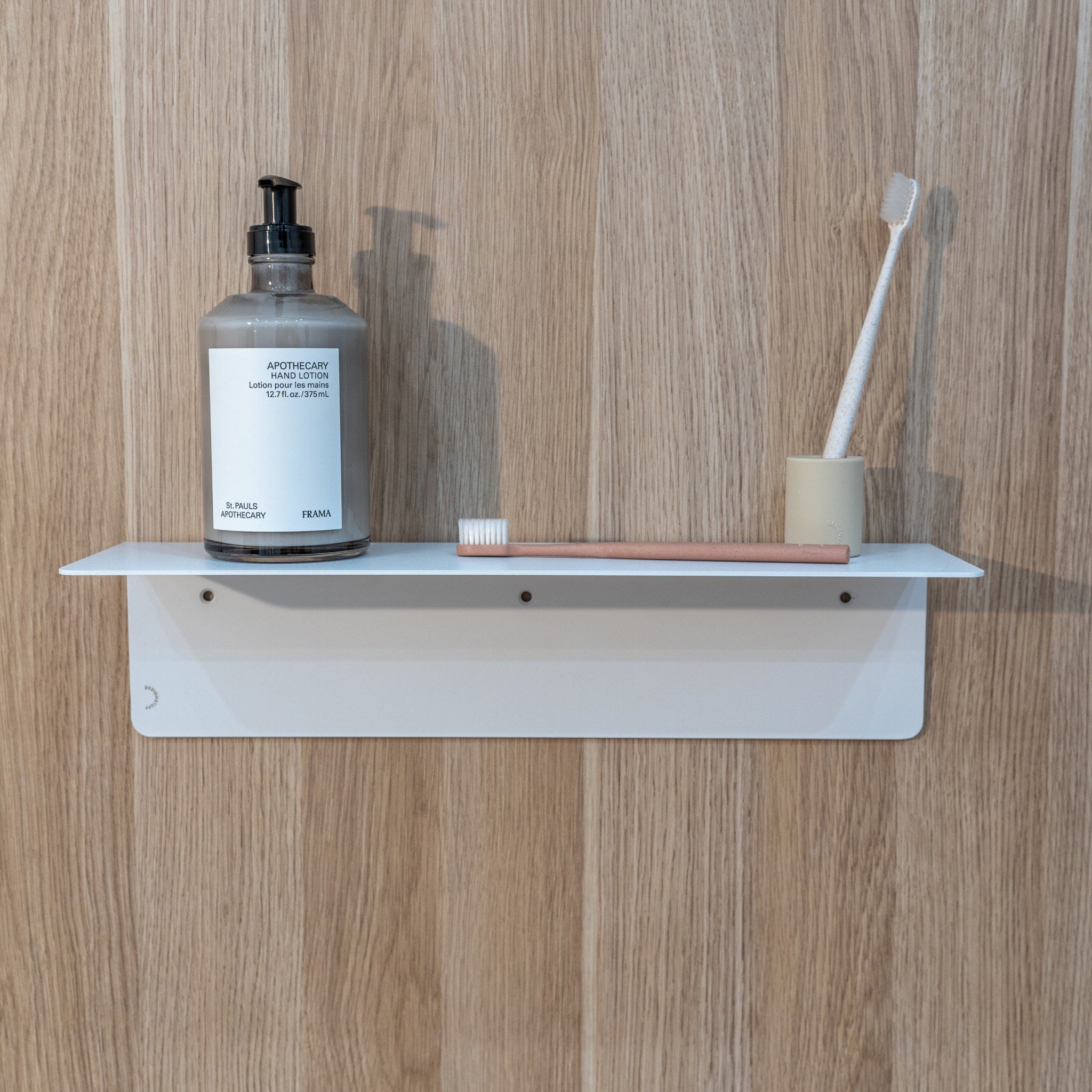 DESIGNSTUFF 40 cm White Wall Shelf - Floating Shelves for Living Room, Bedroom, Bathroom & Kitchen Storage Organization