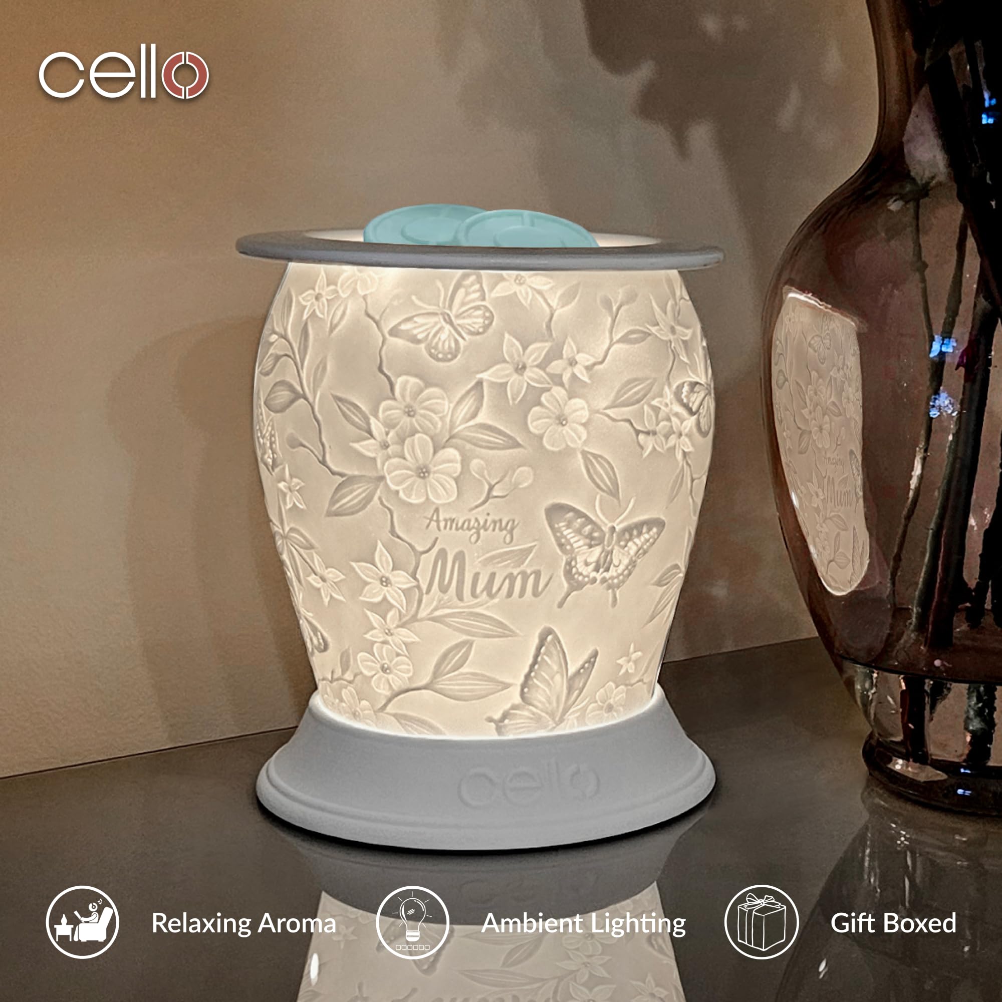 Premium Electric Wax Warmer - Porcelain Barrel Design for Essential Oils & Aromatherapy | Perfect for Home, Office, Spa Relaxation & Gift for Mom